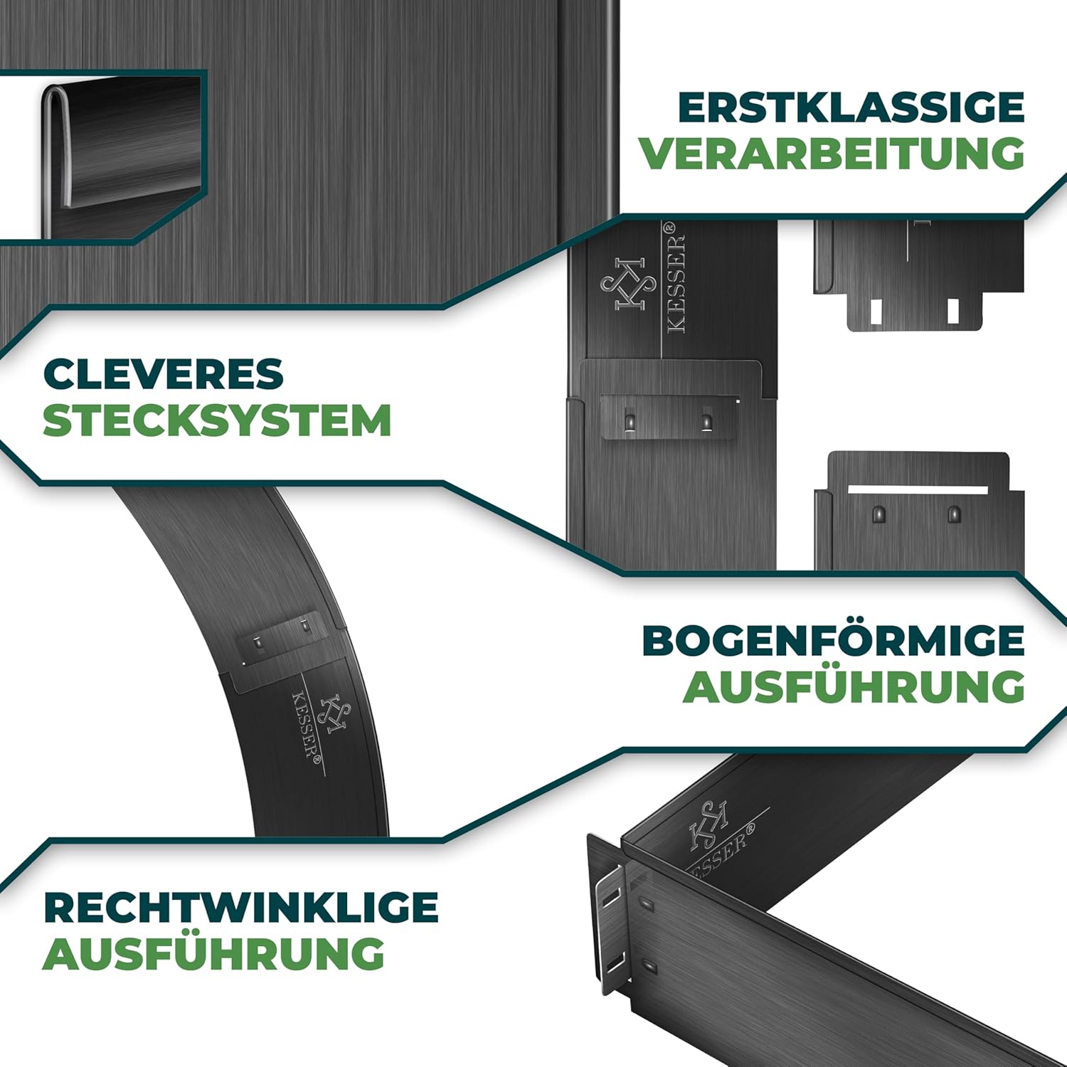 Thumbnail 2 de KESSER Rasenkante Beeteinfassung – 50 m, 100x18 cm inkl. Handschuhe
