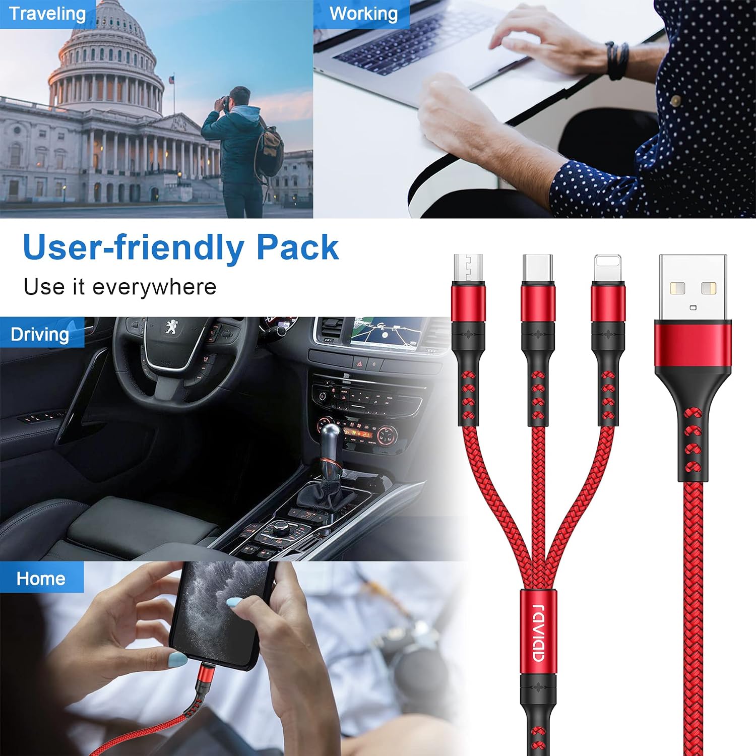Thumbnail 6 de RAVIAD Multi USB Kabel 1,2 m