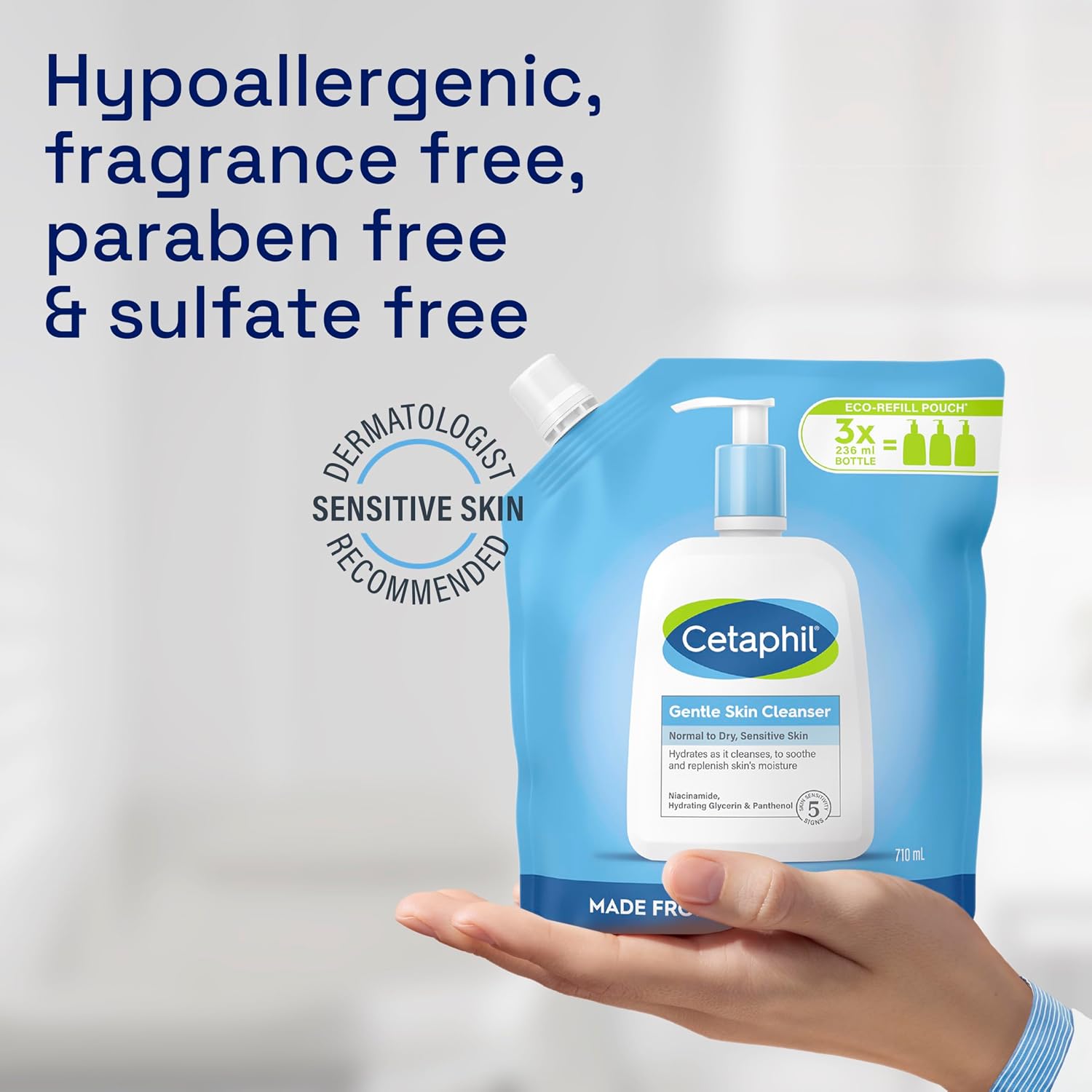 Thumbnail 5 de Cetaphil Gentle Skin Cleanser 710ml refill pouch