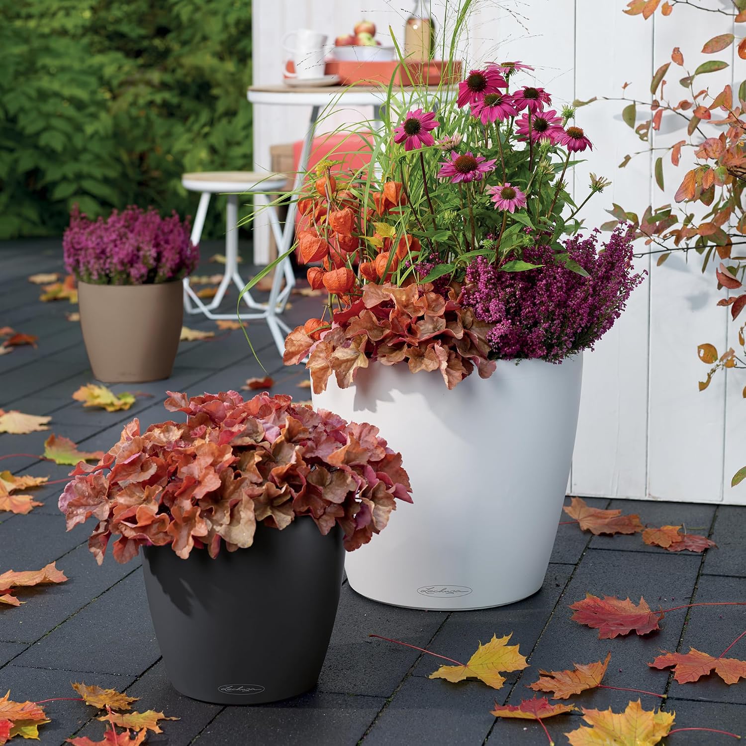 Detalle de LECHUZA CLASSICO Color 28 grigio ardesia 13204: vasi con sistema di irrigazione integrato