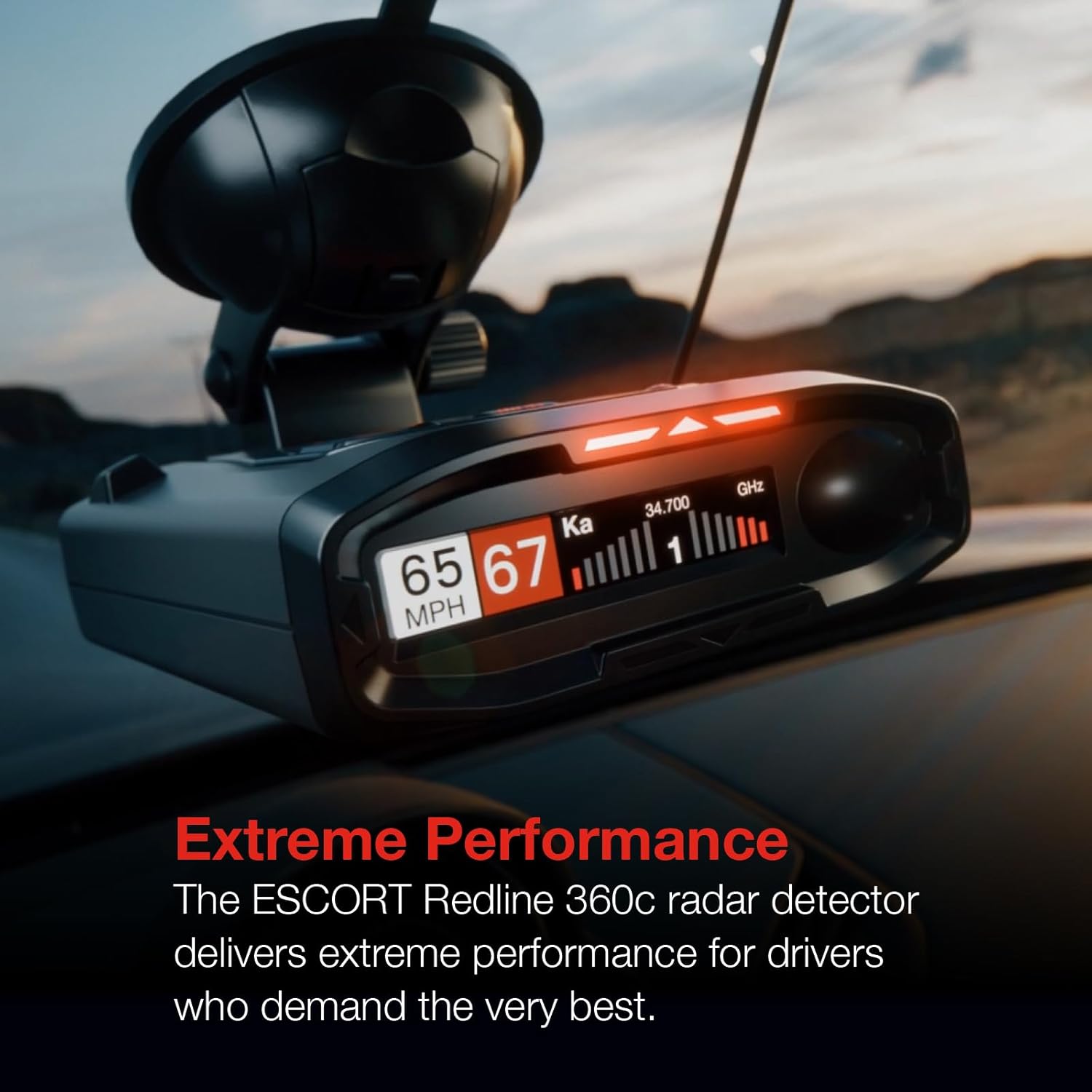 Detalle de ESCORT Redline360c International Laser Radar Detector for Cars — Extreme Range with AI Filtering and 360° Awareness