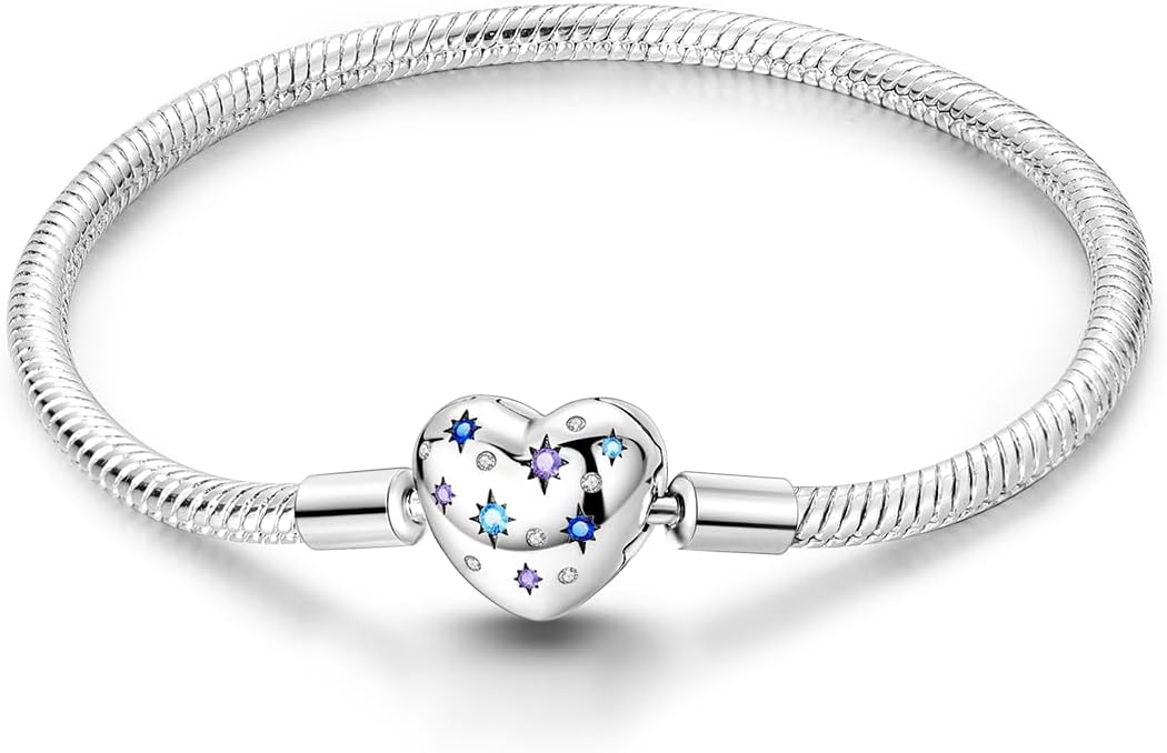 Detalle 2 de KUNSIR Moments Bracciale Donna in Argento Sterling 925 con Braccialetto Snake, Compatibile con Pandora Ciondolo B2