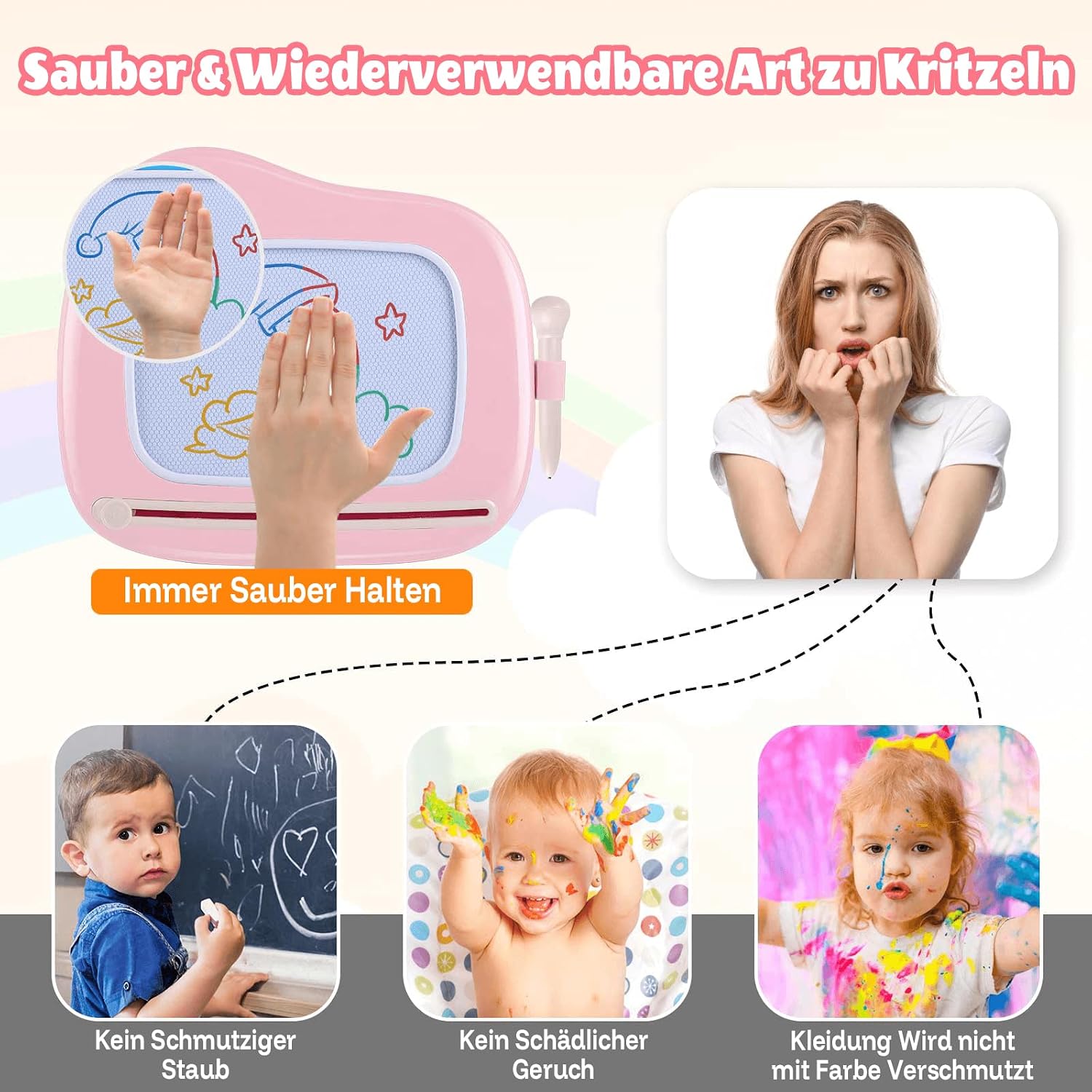 Thumbnail 2 de Smasiagon Magnettafel Kinderspielzeug ab 1 Jahr – Kindermaltafel 4 Beine