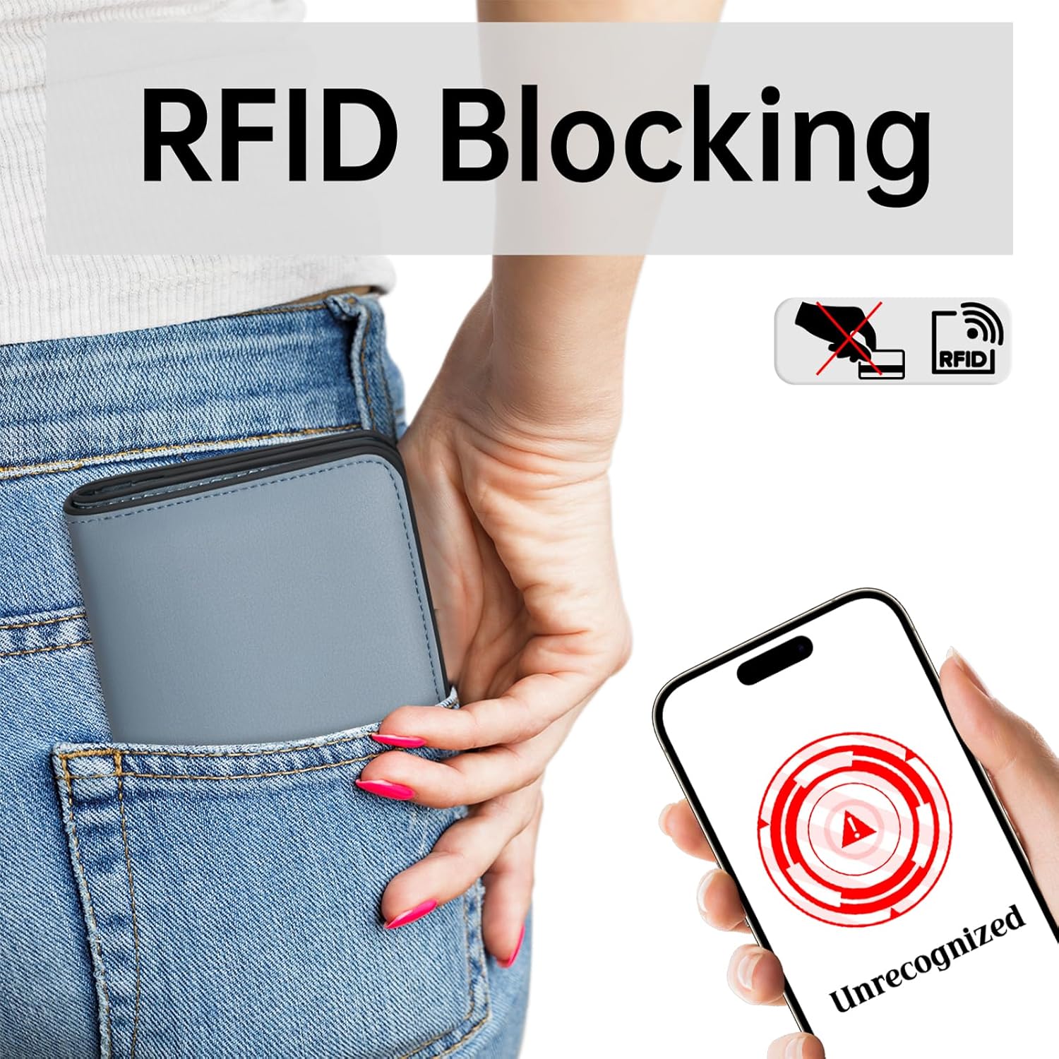 Thumbnail 5 de Toughergun Women's Slim Leather Wallet with RFID Protection 📙