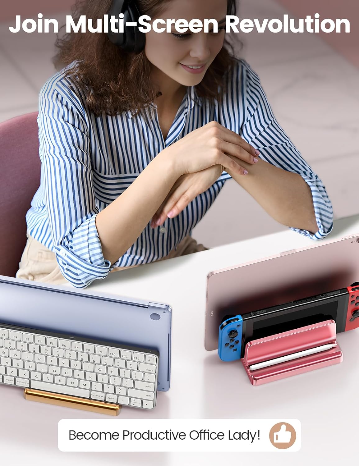 Thumbnail 6 de VAYDEER support vertical double fentes pour ordinateur portable (compatible MacBook) réglable