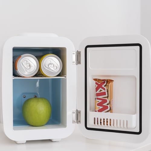 Detalle de Flamingueo Nevera Pequeña 4L: mini frigorífico 12V/220V con frío y calor para cosméticos y bebidas
