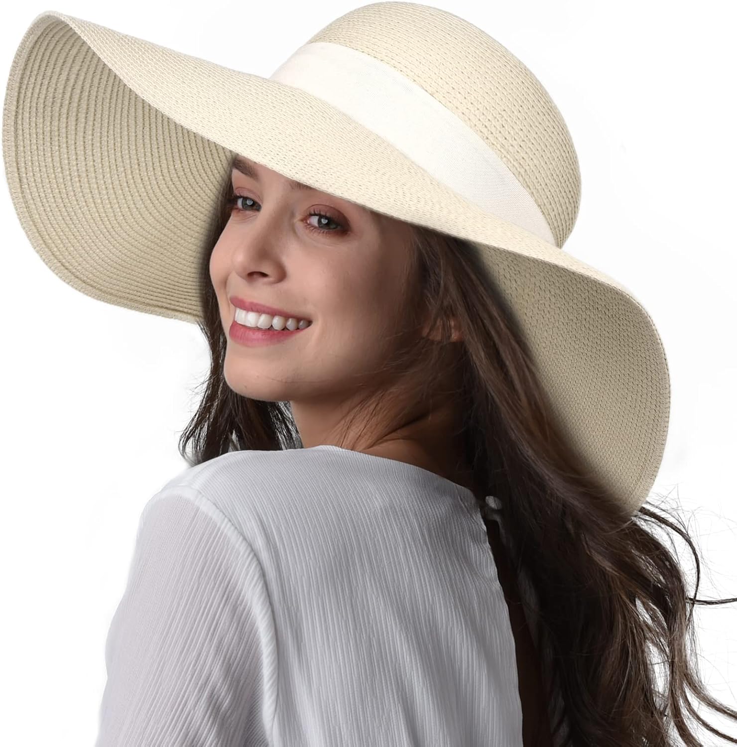 Thumbnail 6 de FURTALK Women’s Sun Straw Hat (Wide Brim) with UPF 80+