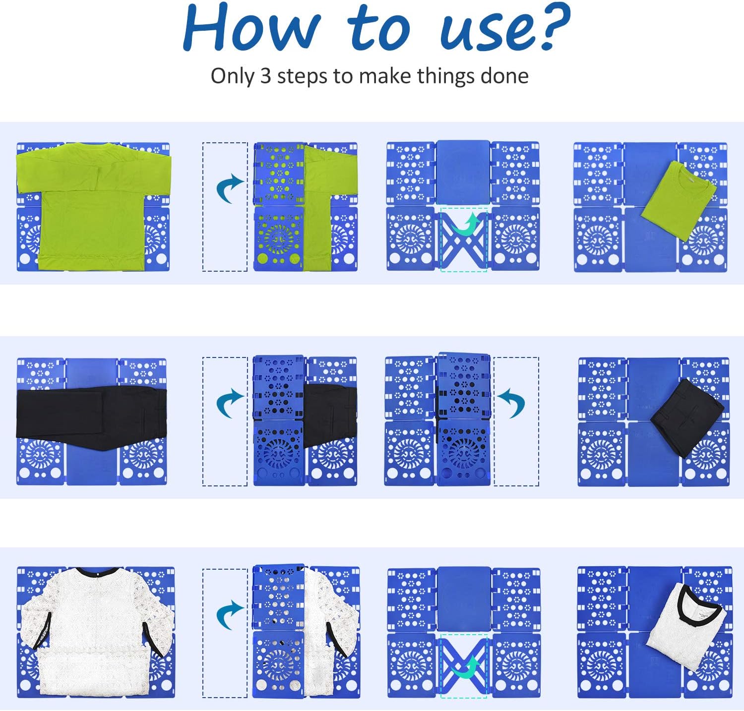 Thumbnail 5 de BoxLegend V3 Plieur de vêtements pour T-shirts, chemises et linge (enfants & adultes) – Bleu