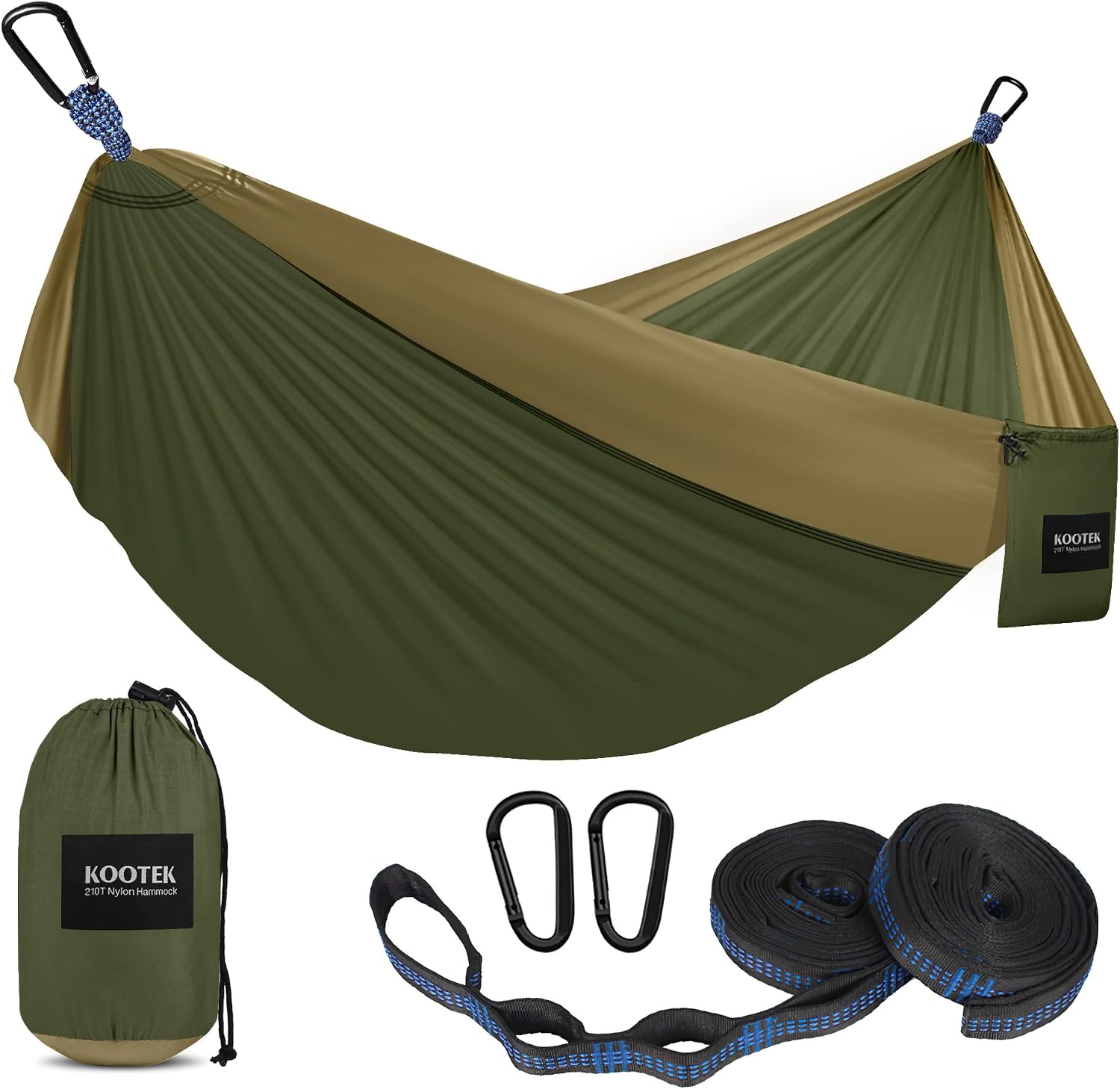 Thumbnail 6 de Kootek Camping Hammock: Portable Double/Single Nylon Hammock with Tree Straps and Carry Bag