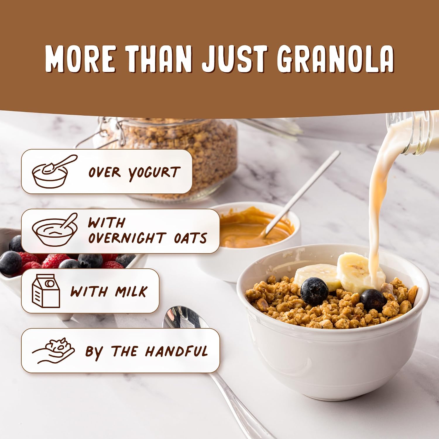 Thumbnail 6 de PBfit Protein Granola, Peanut Butter Crunch, 15g Plant Protein, 11 Oz