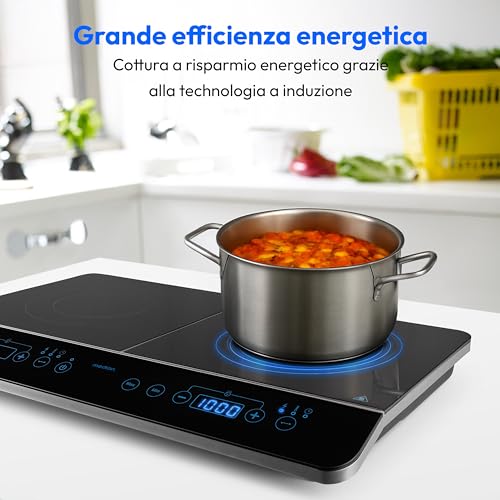 Detalle de MEDION MD15324 Piastra a induzione doppia da 3500 W • due zone cottura con display LED e riconoscimento pentole