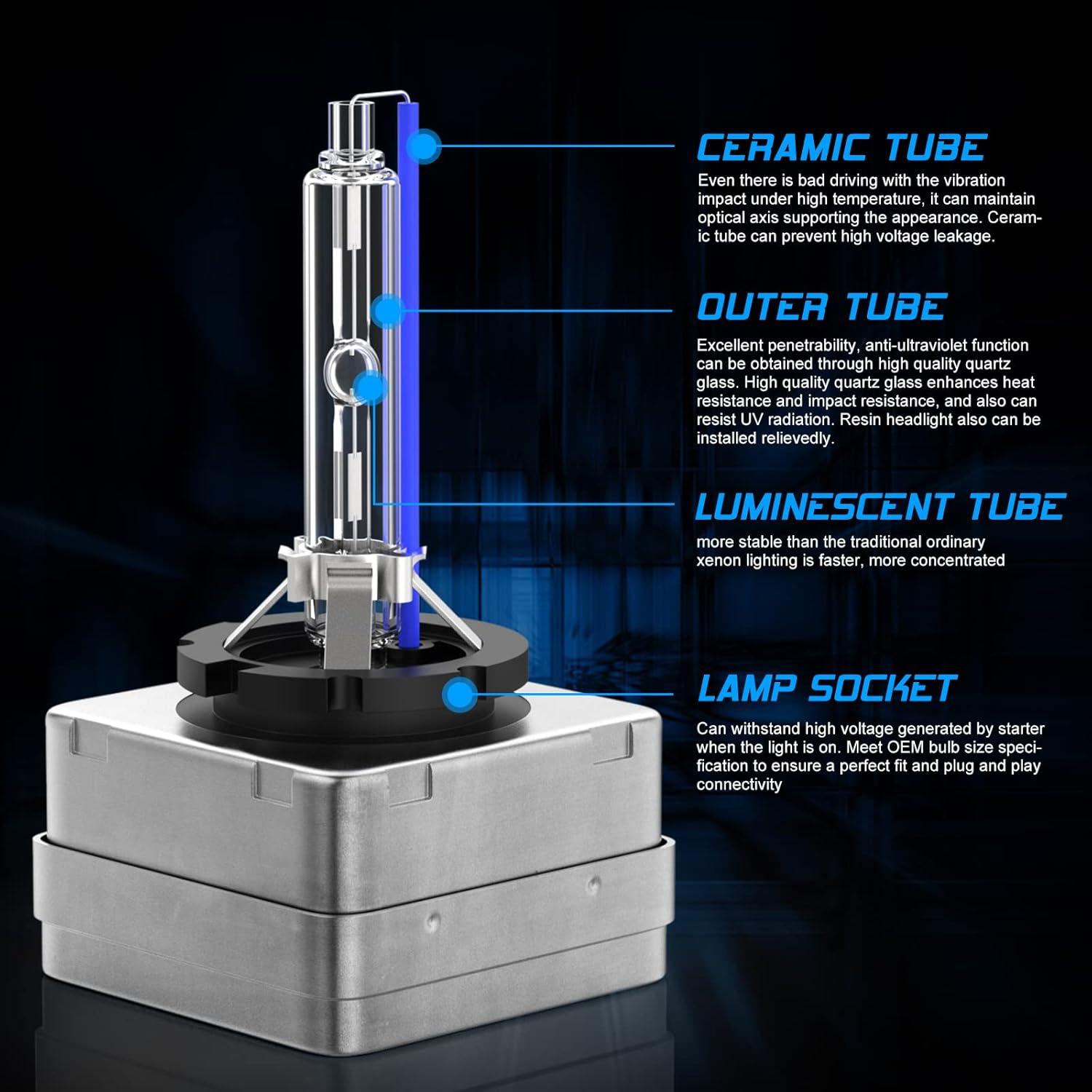 Thumbnail 1 de AOLEAD D1S Xenon Ampoules – Jeu de 2 lampes D1S HID 12V 35W 8000K