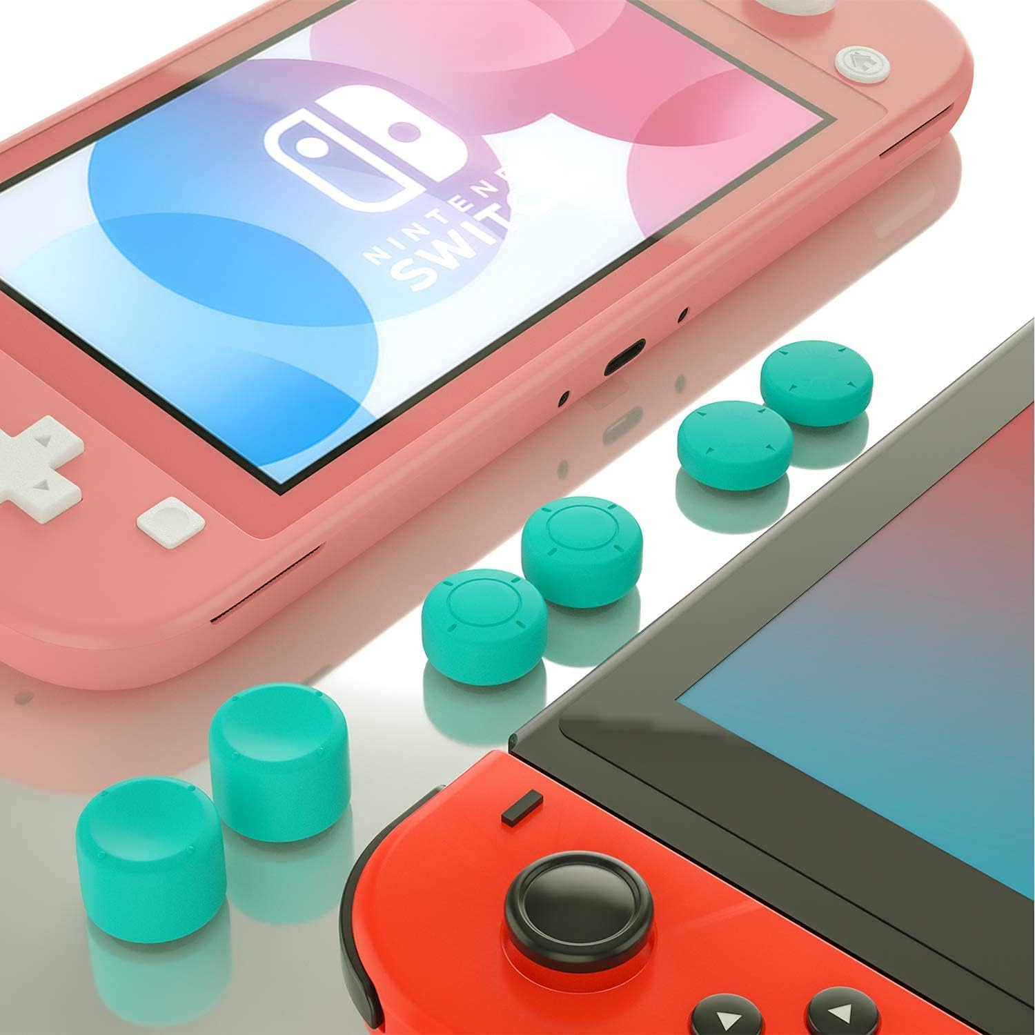 Thumbnail 6 de Switch Lite Thumb Grips – Turquoise joystick caps with anti-slip soft rubber (multiple sizes)