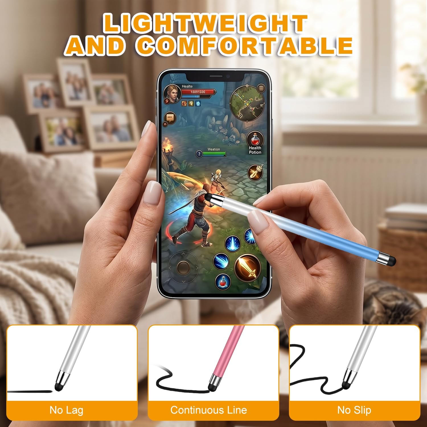 Detalle de Stylus (10 Pcs), 2-in-1 Stylus Pen for Touch Screen: High Precision, No Charging, All‑Screen Compatibility