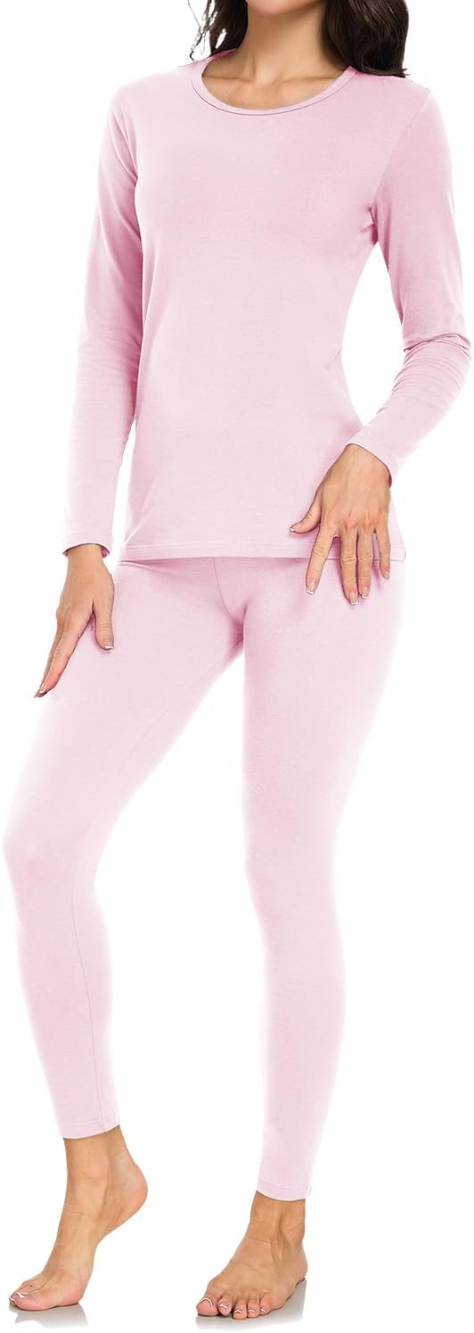 Detalle de wirarpa Women's Cotton Thermal Underwear Set, Four-Way Stretch Base Layer
