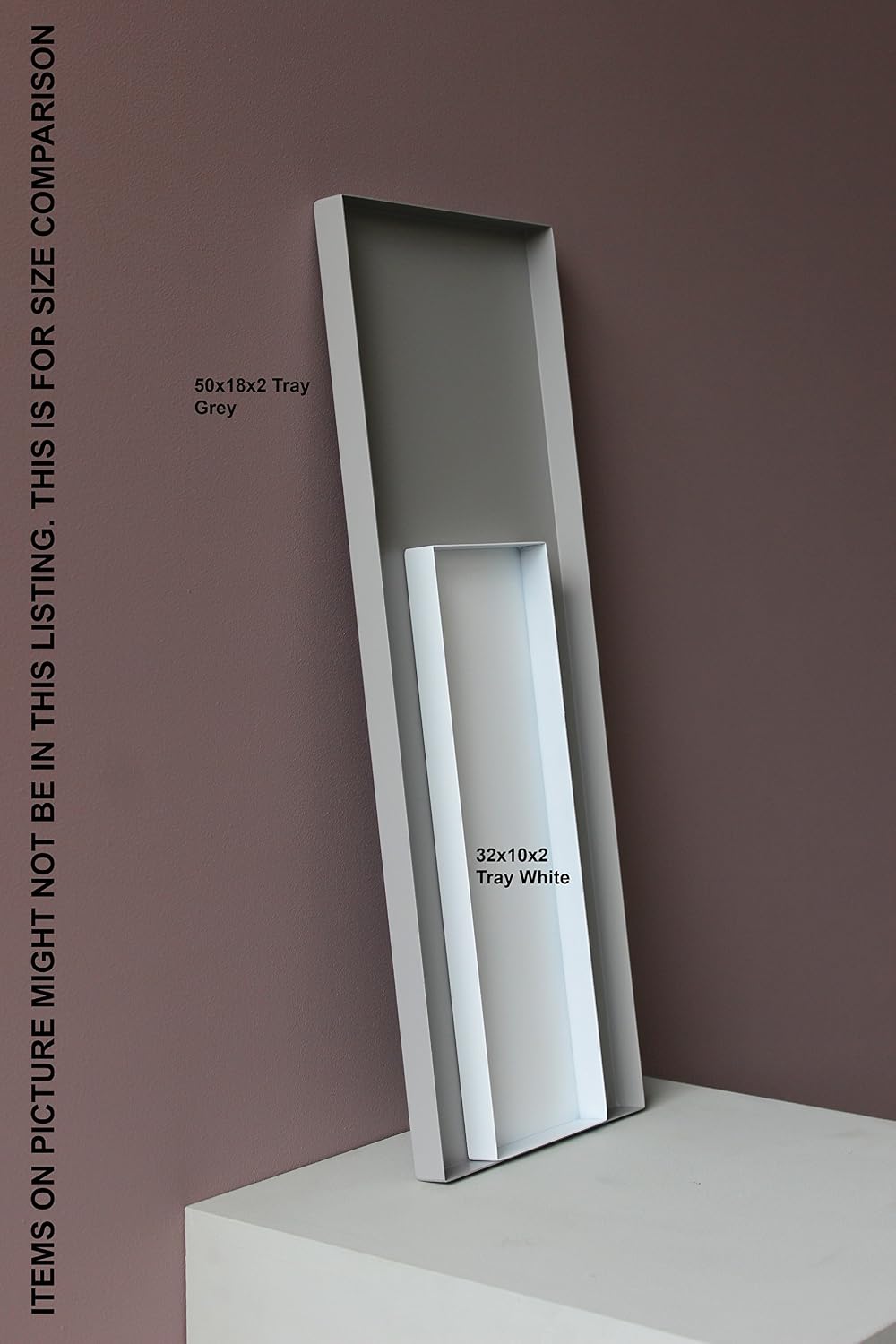 Detalle 1 de Cooee Design HI-008-BK – czarna taca ze stali nierdzewnej 50 × 18 × 2 cm