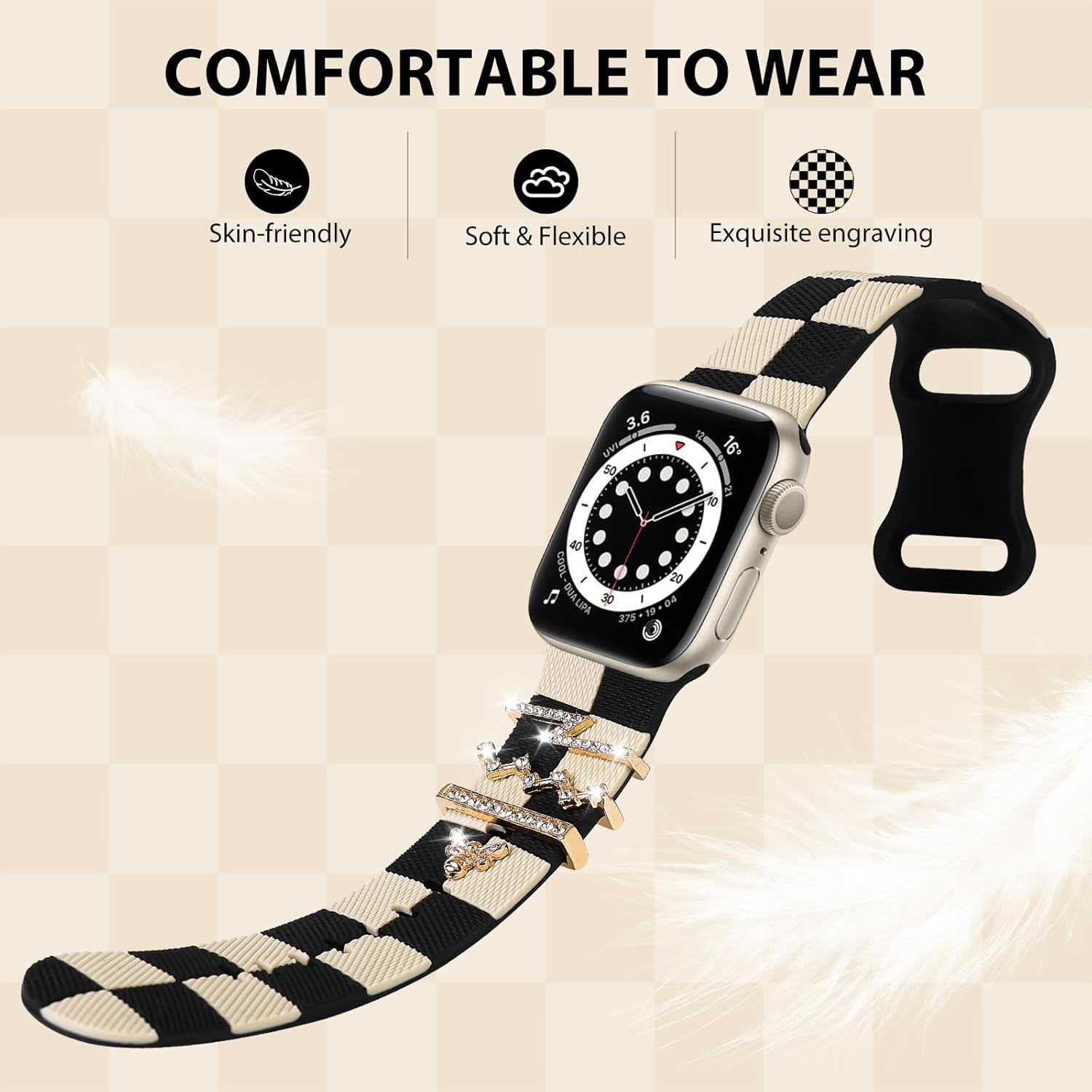Thumbnail 4 de Silicone Watch Band with Bling Bee Charms for Apple Watch (38–49mm)