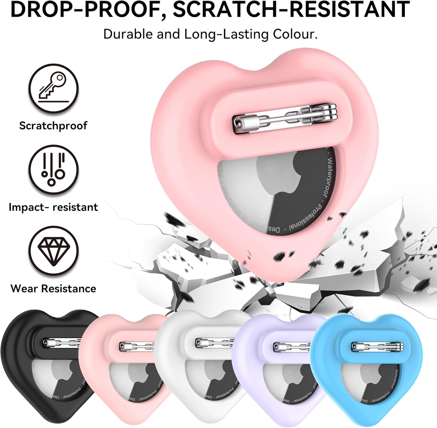 Detalle 2 de DDJ for AirTag Holder for Kids (2 Pack) – Hidden Silicone Case with Invisible Pin