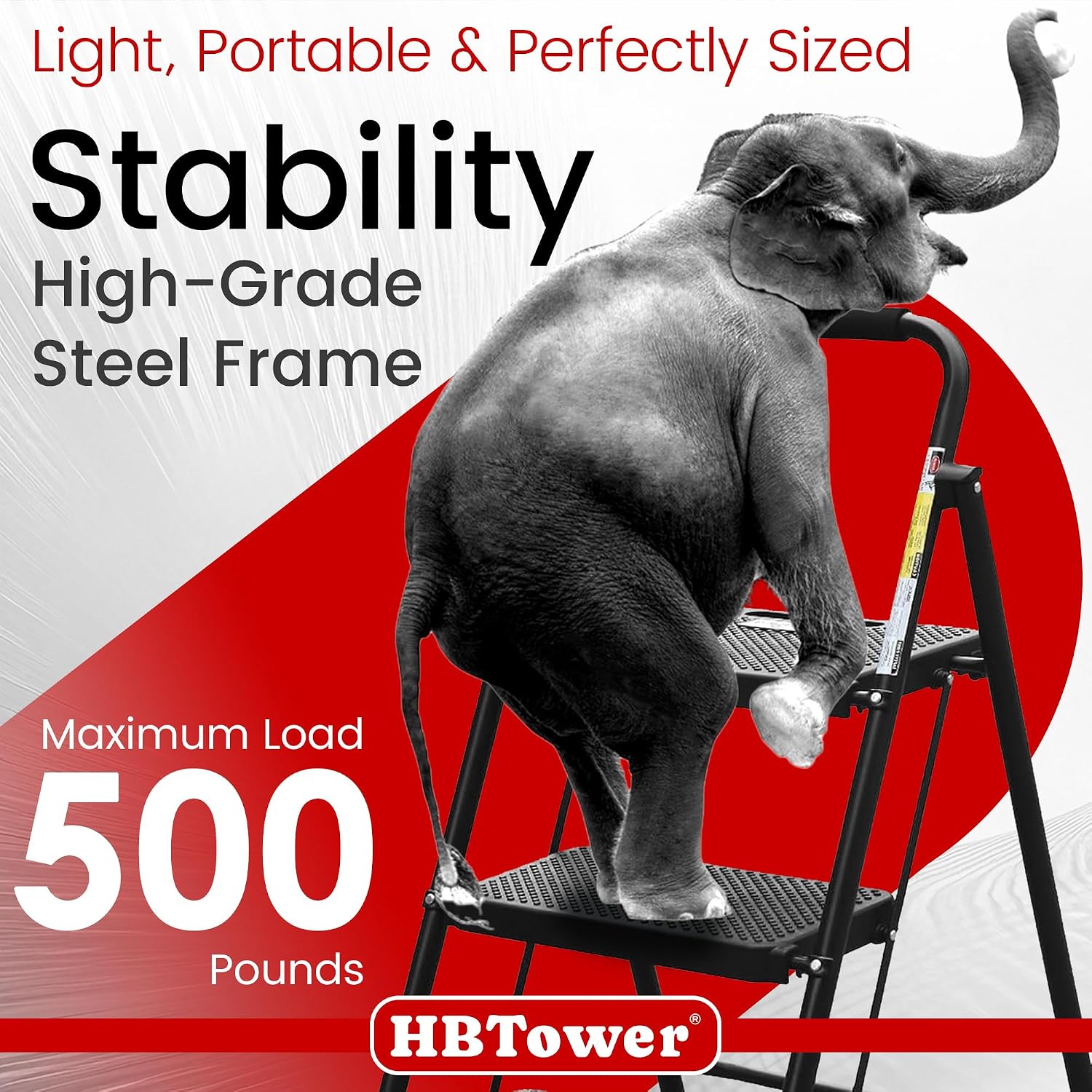 Detalle de HBTower Folding Step Ladder, Steel