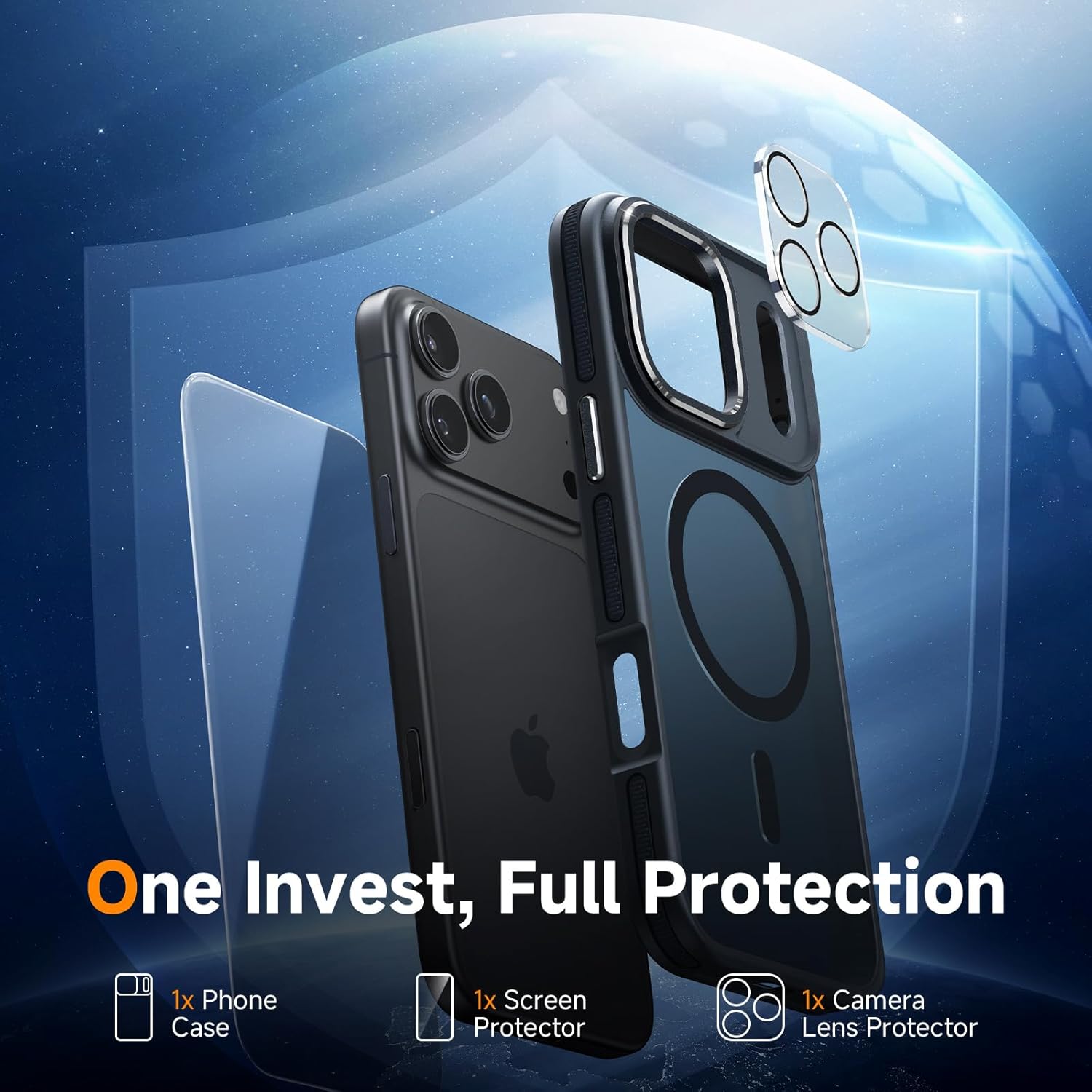 Detalle de Magnetic 3 in 1 for iPhone 17 Pro Max Case with Screen Protector and Camera Cover