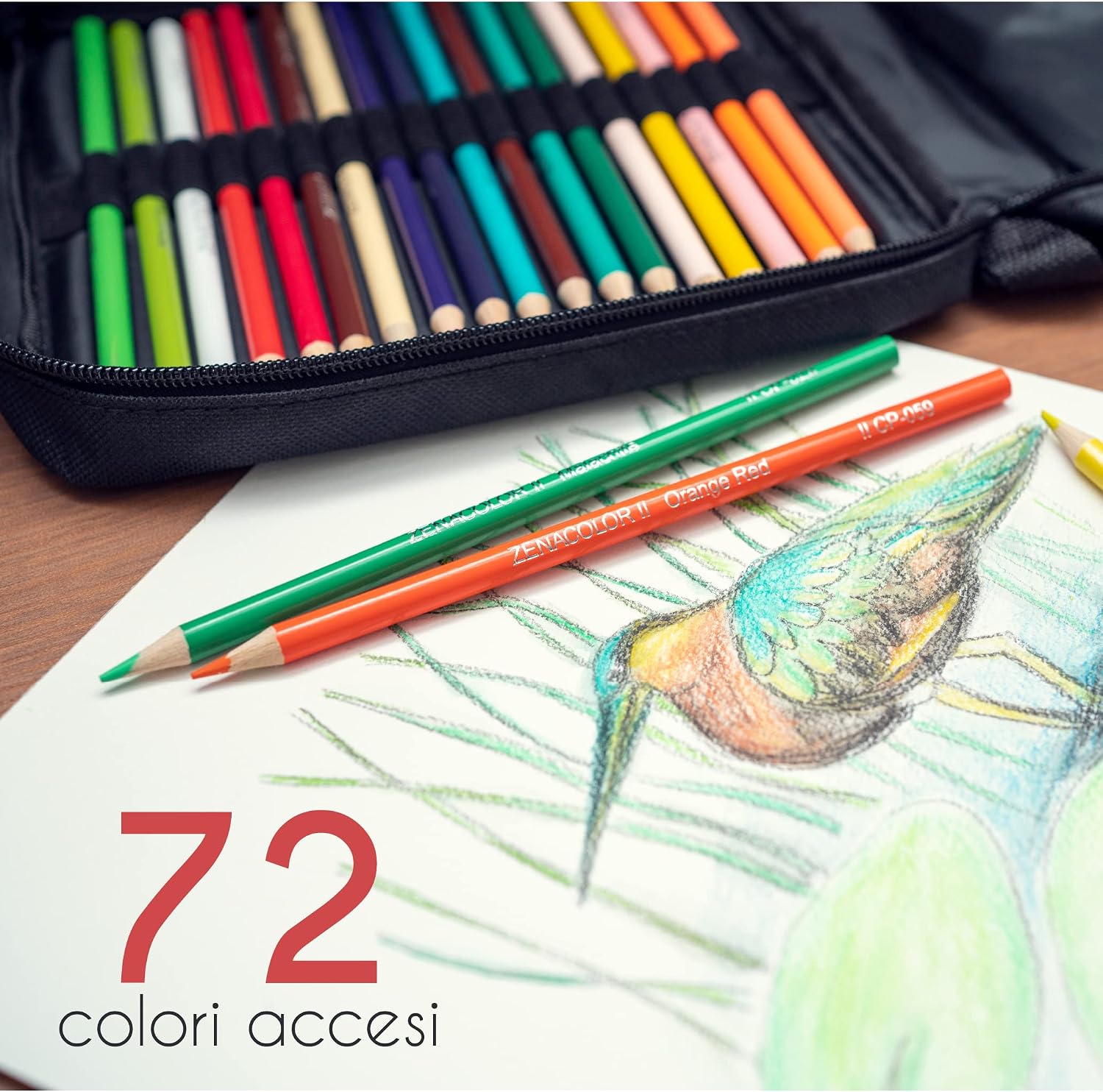 Detalle 2 de Zenacolor 72 Matite Colorate Professionali 🎨