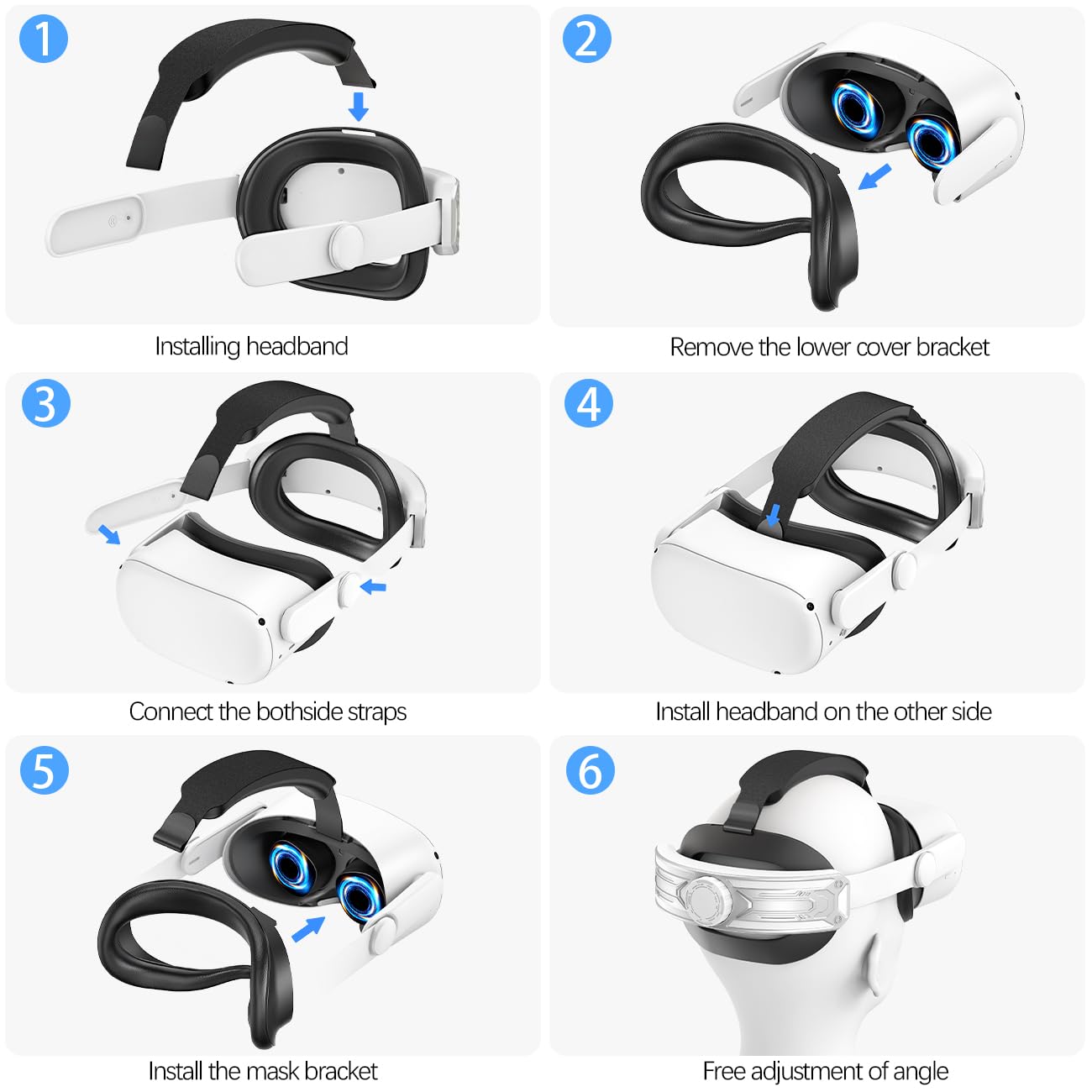Thumbnail 5 de Head Strap for Meta Quest 2 Elite Strap 17.8–29.6 in