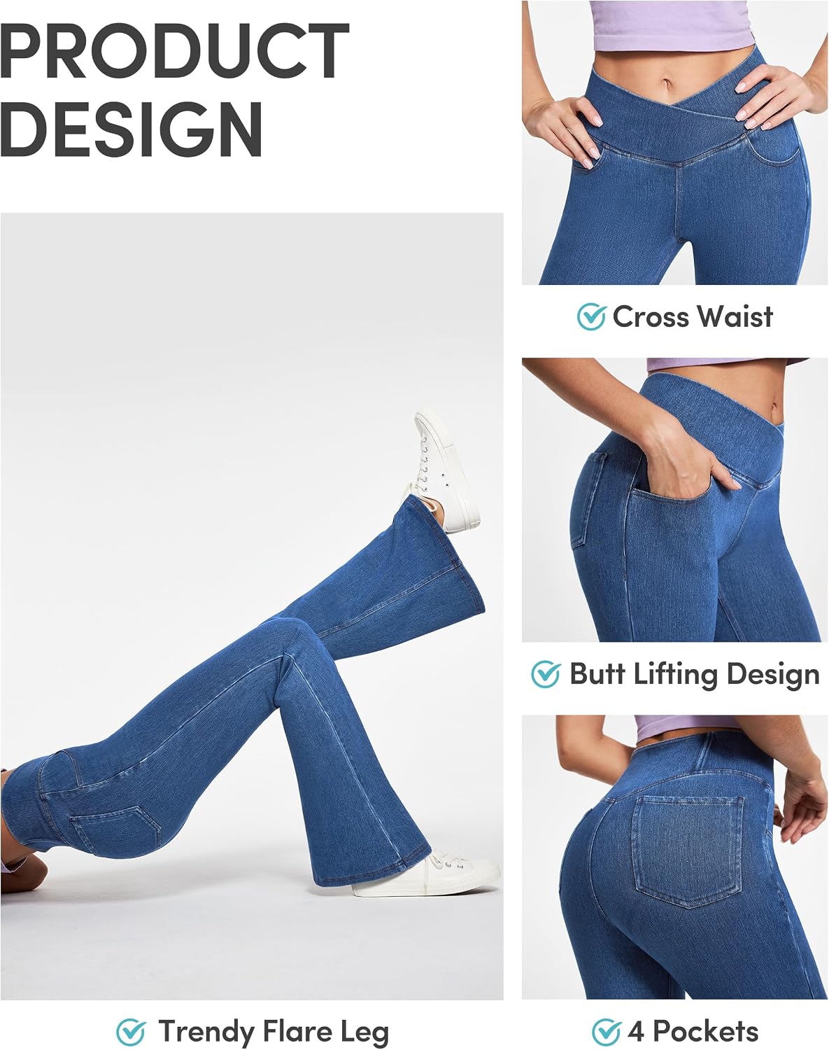 Detalle 1 de IUGA Flare Leggings with Four Pockets