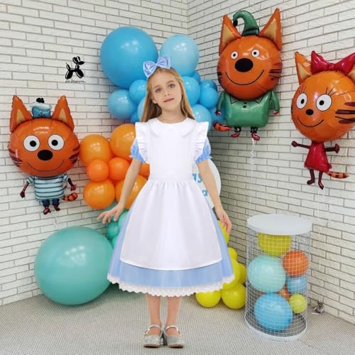 Thumbnail 5 de Aomig Vestido de Alicia en el País de las Maravillas Azul, Disfraz de Princesa Niña con Delantal y Diadema para Halloween, Cumpleaños, Carnaval
