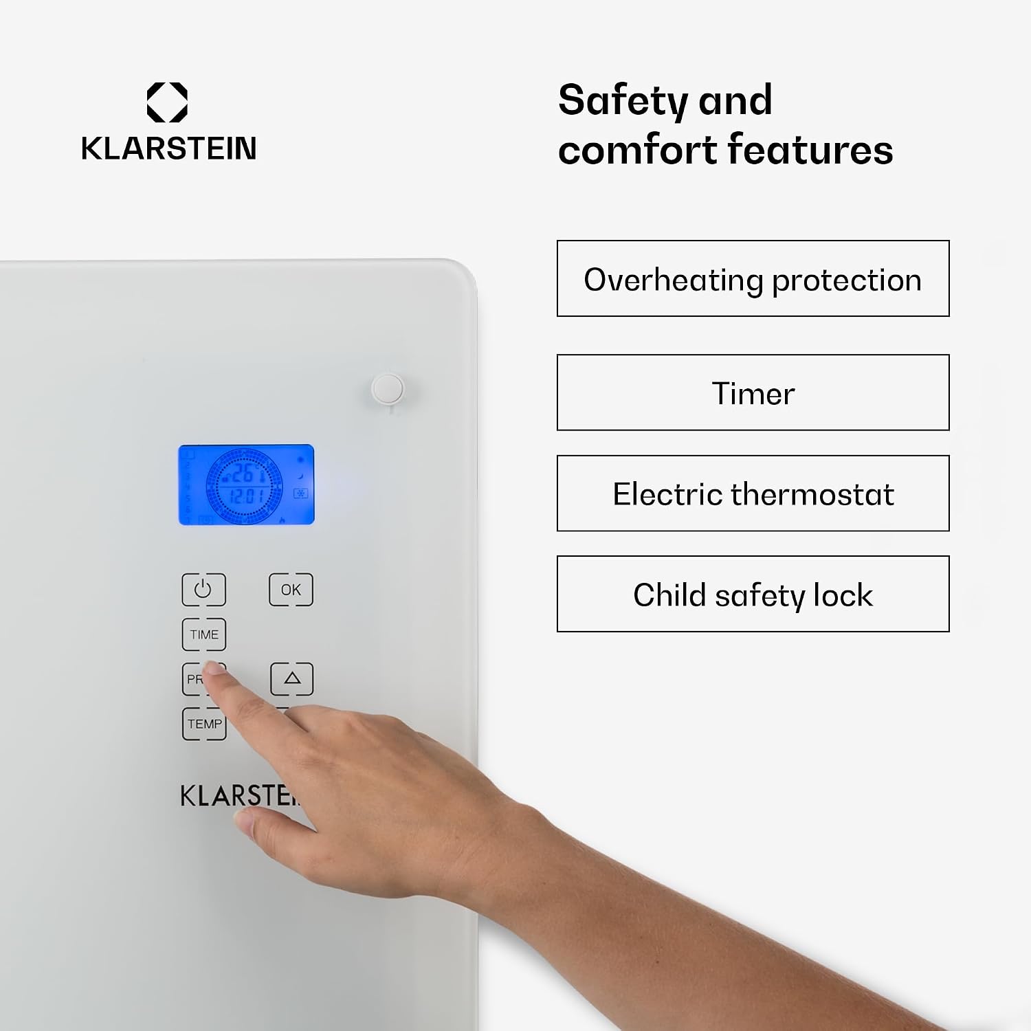 Detalle 2 de Klarstein grzejnik konwektorowy 1000 W z termostatem, na kółkach