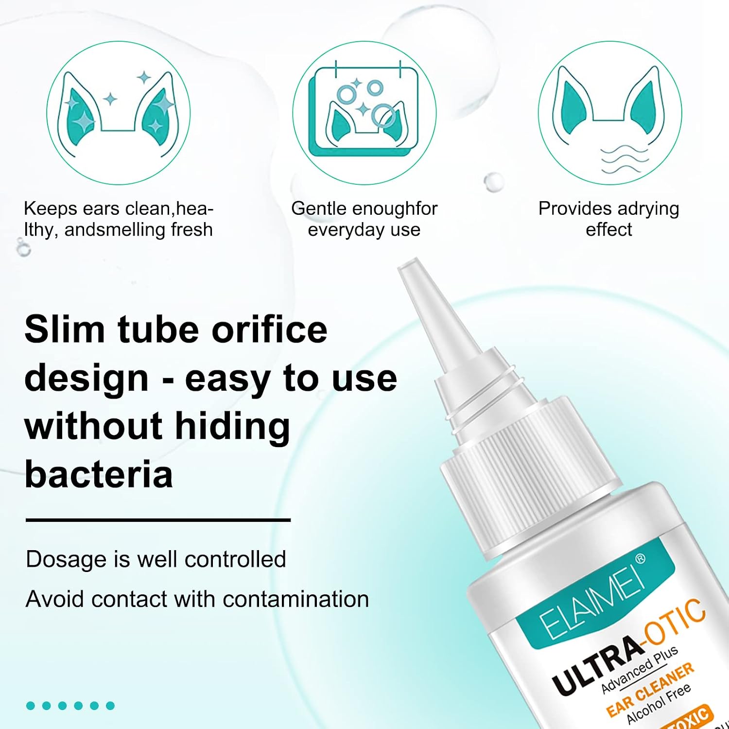 Detalle de GMOLARSUSCO Dog Ear Cleaner: Gentle 50ML Drops for Smooth, Clean Ears