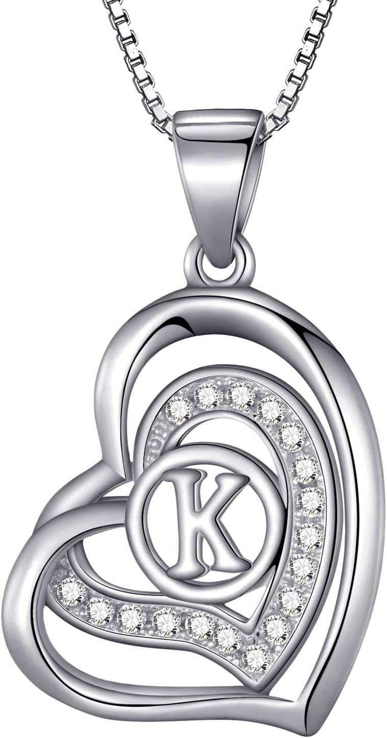 Detalle de Morella collar plata 925 corazón letra 46 cm