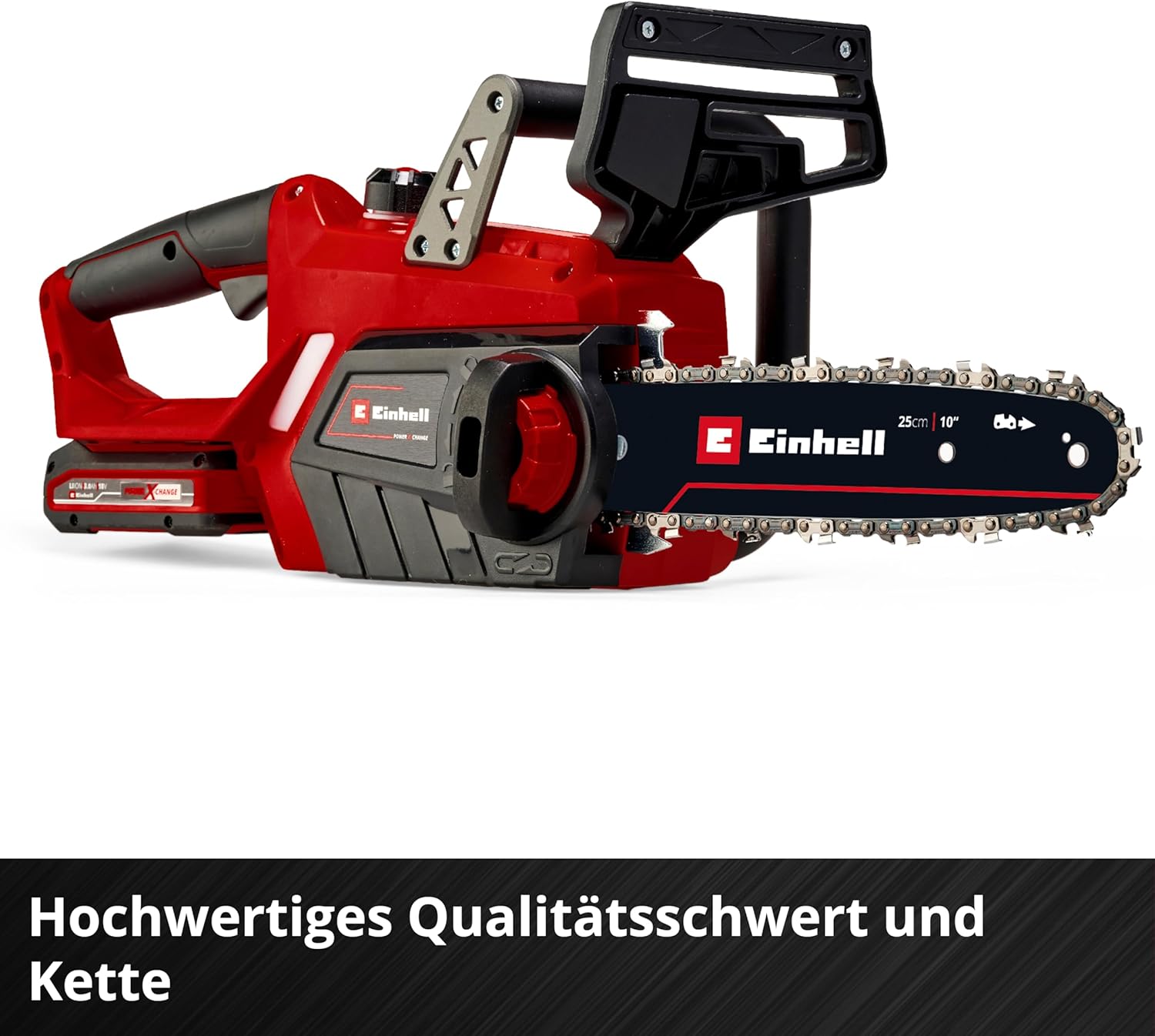 Detalle de Einhell GE-LC 18 Li-Solo Power X-Change Kettensäge – kompakte Akku-Kettensäge mit 25 cm Schwert