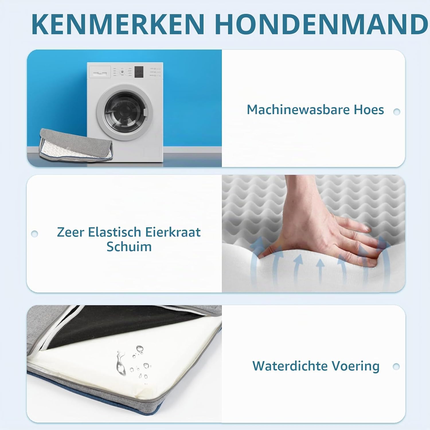Thumbnail 5 de EMPSIGN EU-E1205XXL-grey hondenkussen 112 x 76 x 5 cm, omkeerbaar en wasbaar