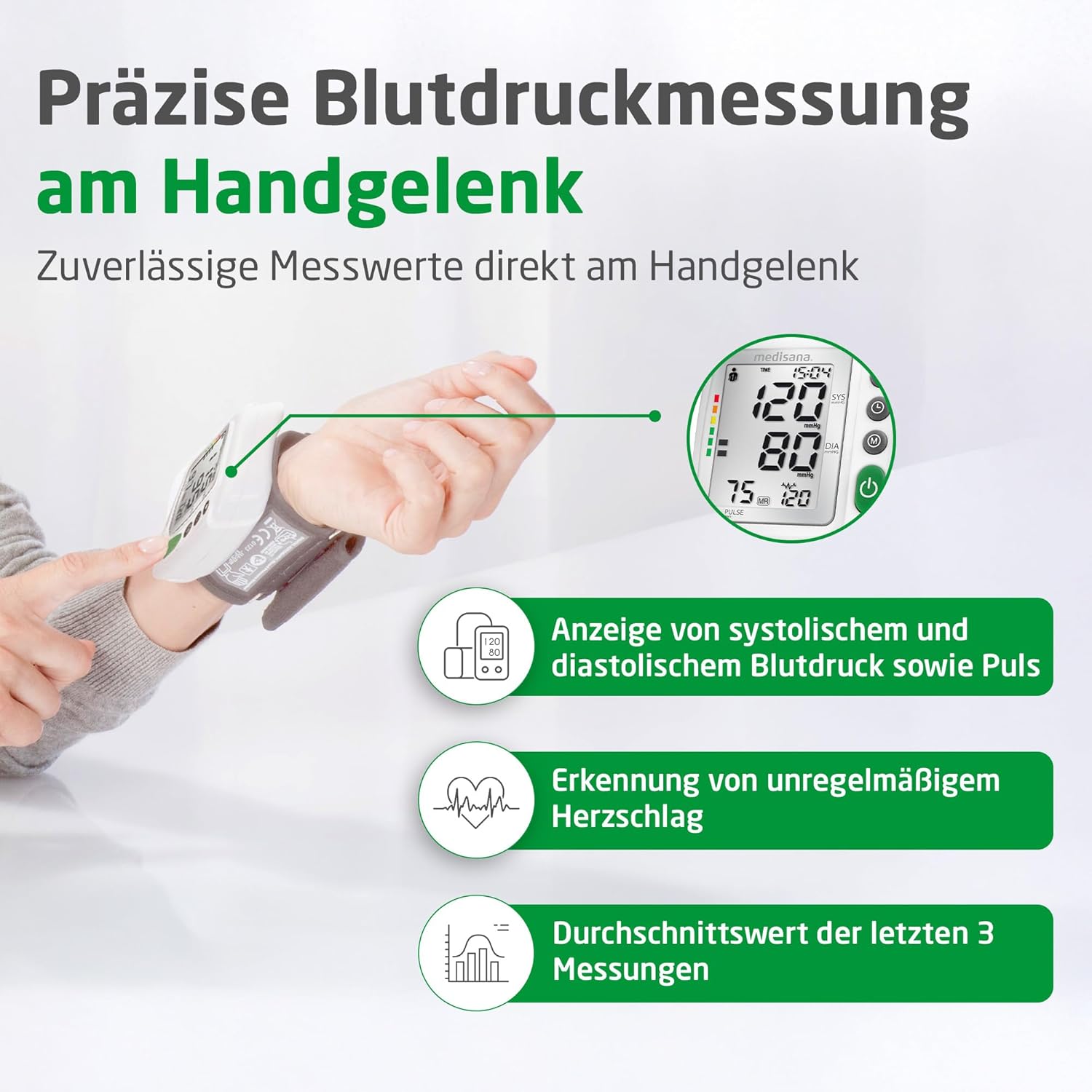 Thumbnail 1 de Medisana BW 315 Handgelenk-Blutdruckmessgerät – kompakt, mit Ampel-Skala und Arrhythmie-Erkennung