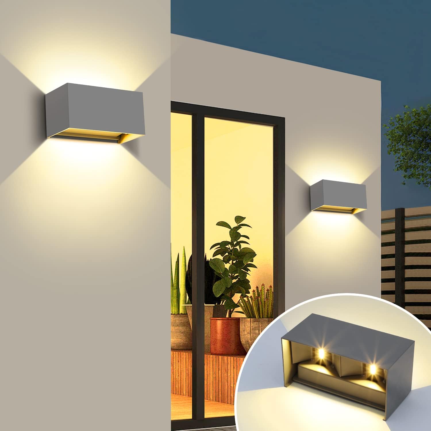 Detalle de Kingwen applique LED 20 W IP65 2 pezzi