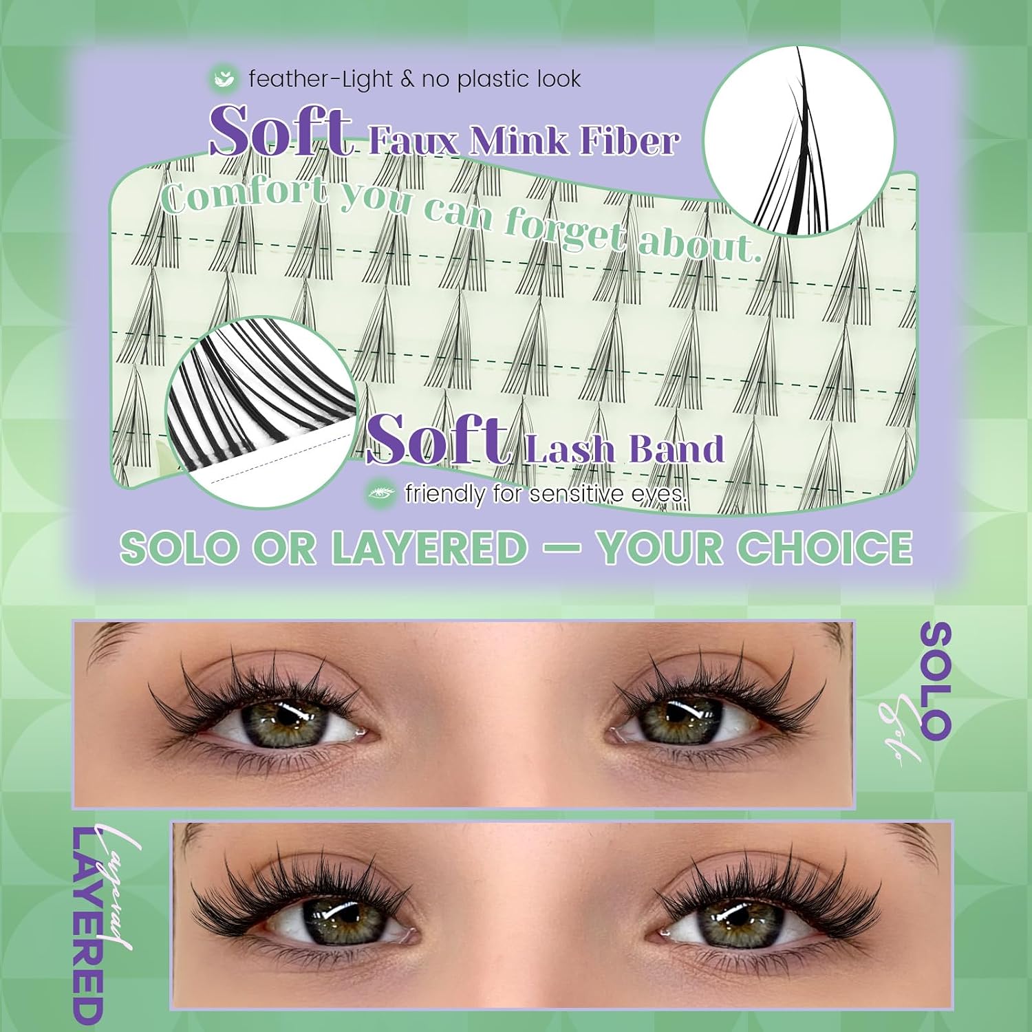 Detalle de KEYYOU Eyelash Clusters, 144 Lashes