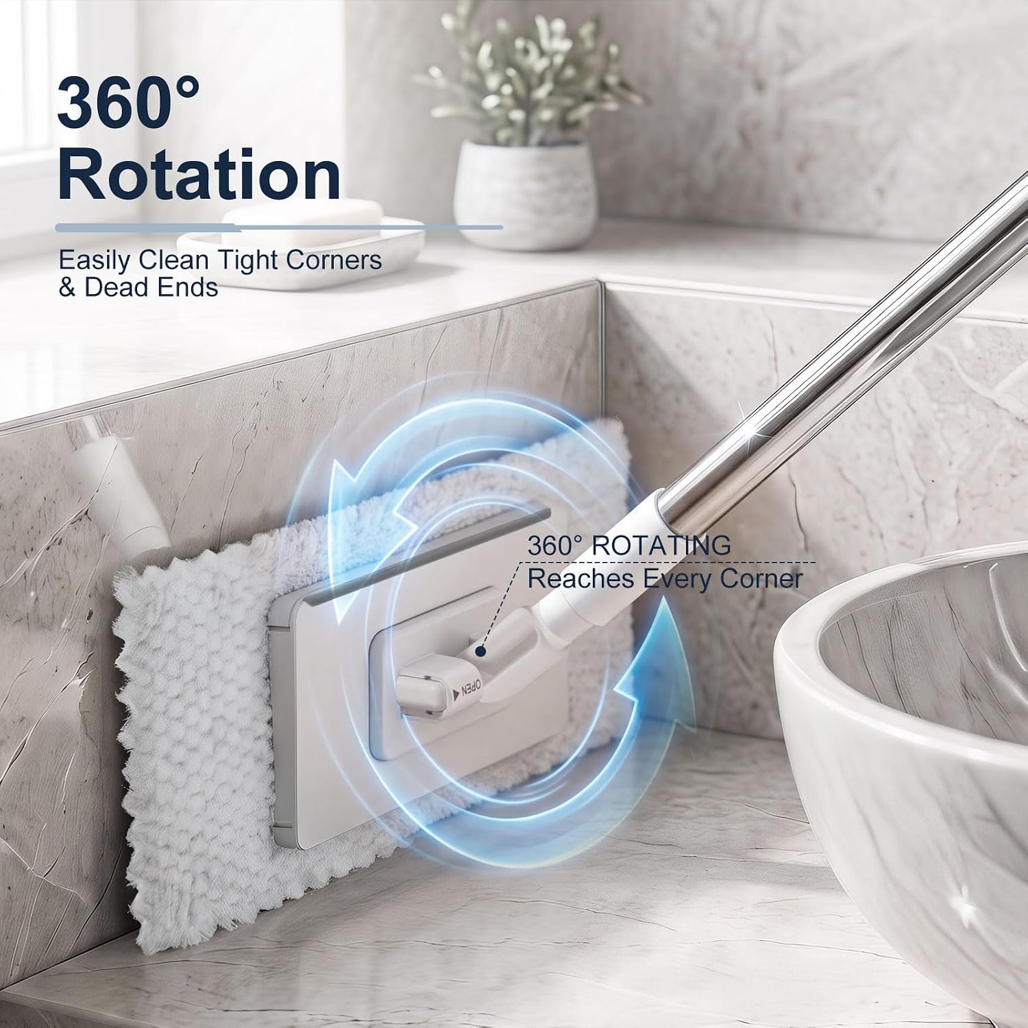 Detalle de Masthome Snap Grip Mini Mop with Built-in Squeegee