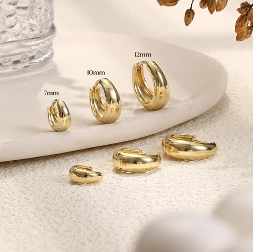 Thumbnail 5 de Chriscoco Gold Hoop Earrings for Women – Chunky Silver Hoop Earrings