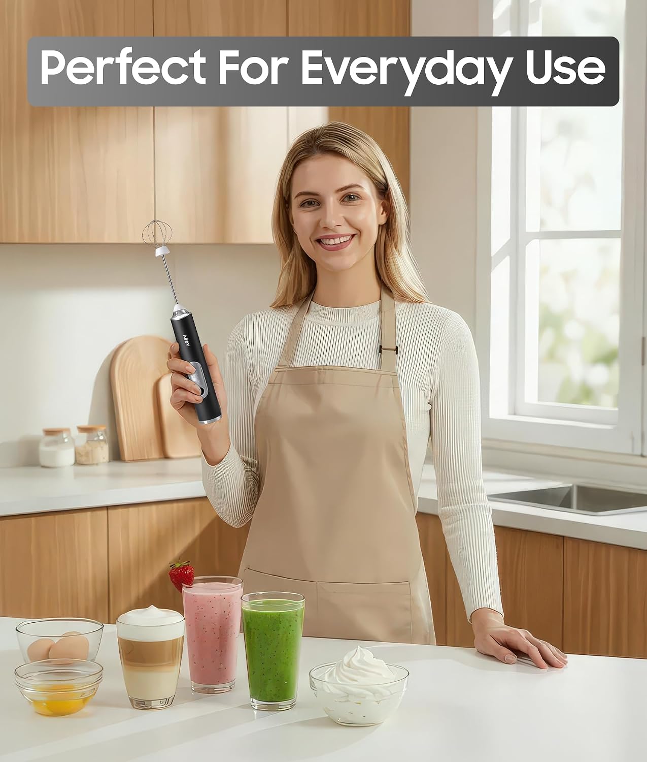 Thumbnail 6 de ADOV 0142-MKF-BLK Handheld Milk Frother, USB Rechargeable, 3 Speeds
