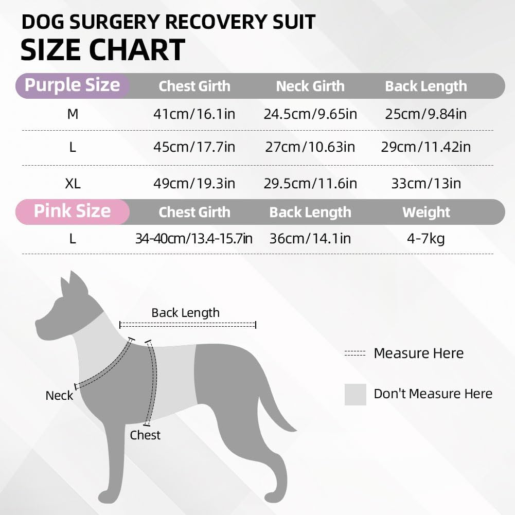 Thumbnail 1 de Adiwo combinaison de récupération pour chien (rose L) – anti-léchage post-chirurgie