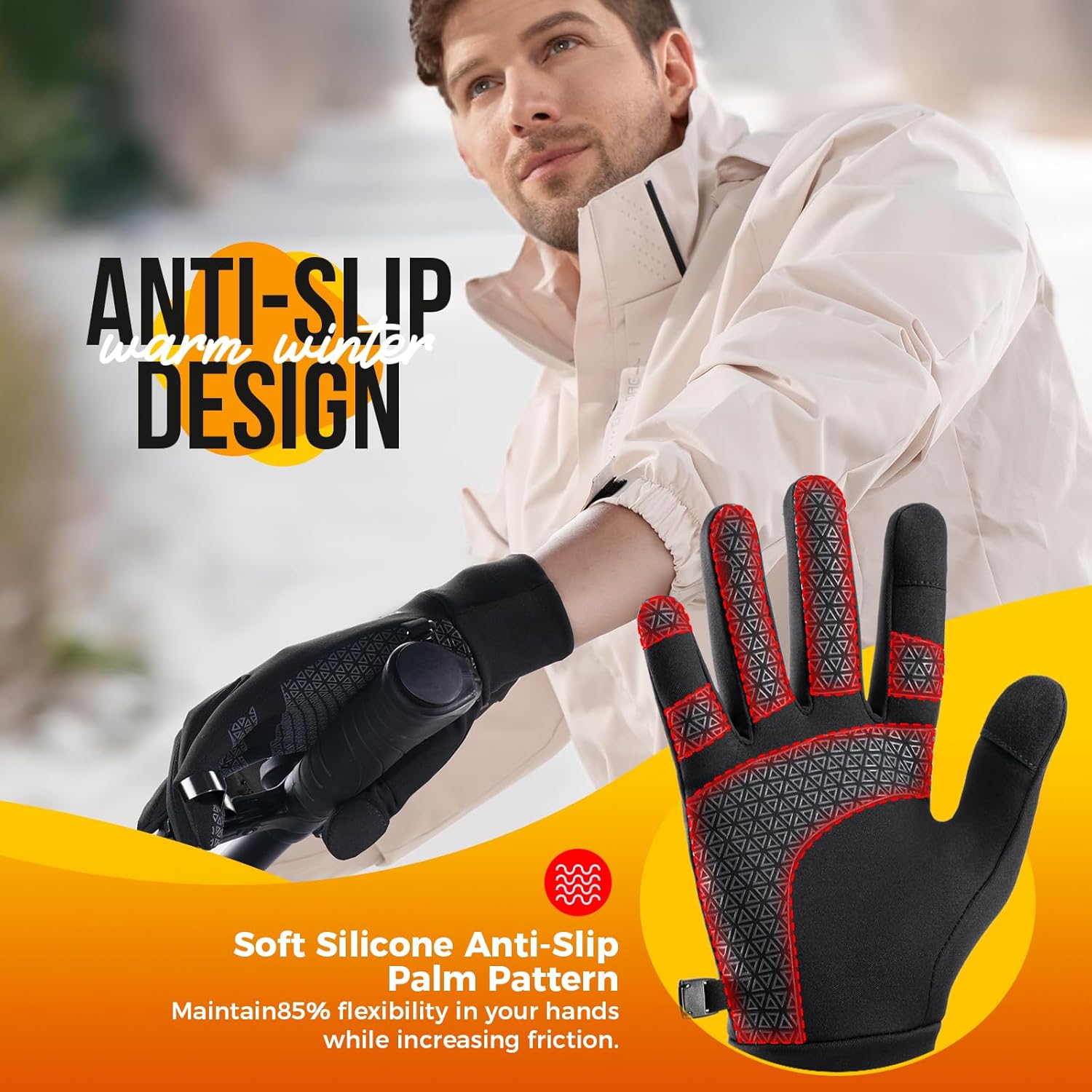Thumbnail 4 de Benirap Winter Gloves Touchscreen Windproof Thermal Gloves