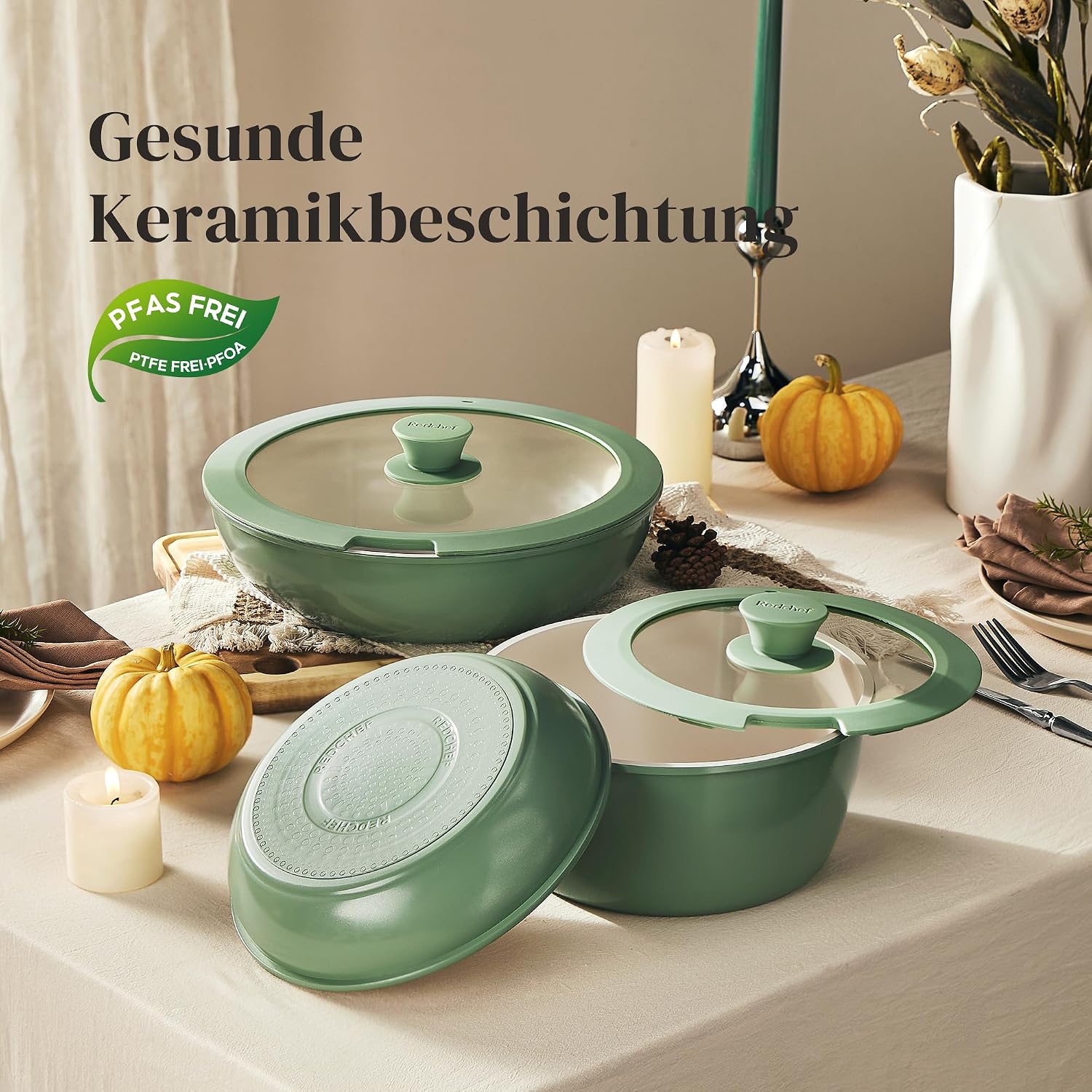 Detalle 1 de Redchef Pfannenset Topfset 16-teilig