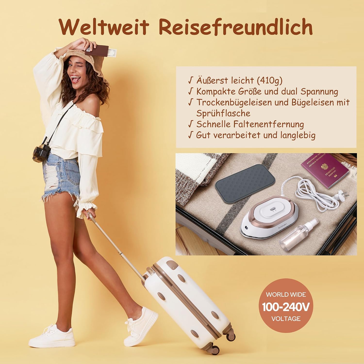 Detalle 2 de Newbealer Mini Reisebügeleisen 150 °C