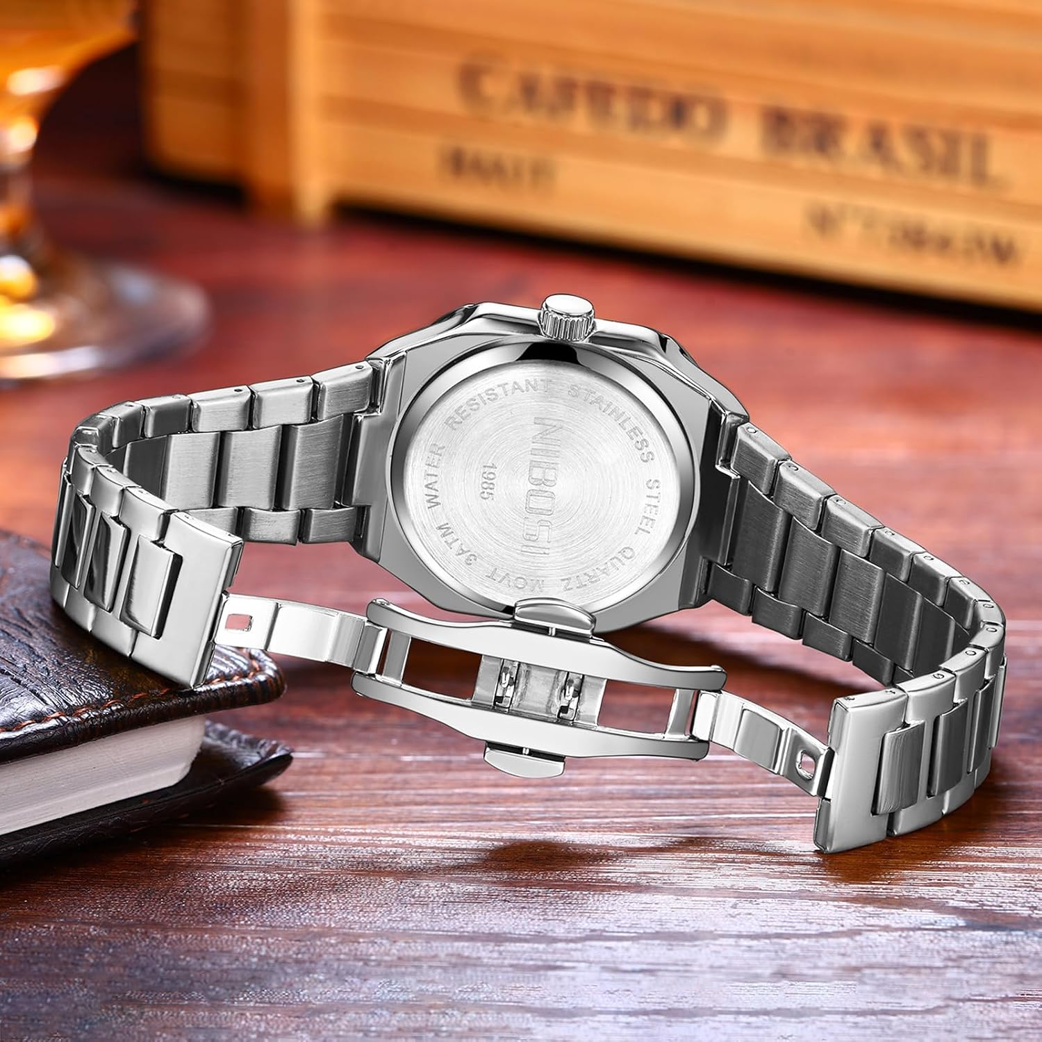 Thumbnail 3 de NIBOSI Orologio analogico da uomo quadrato