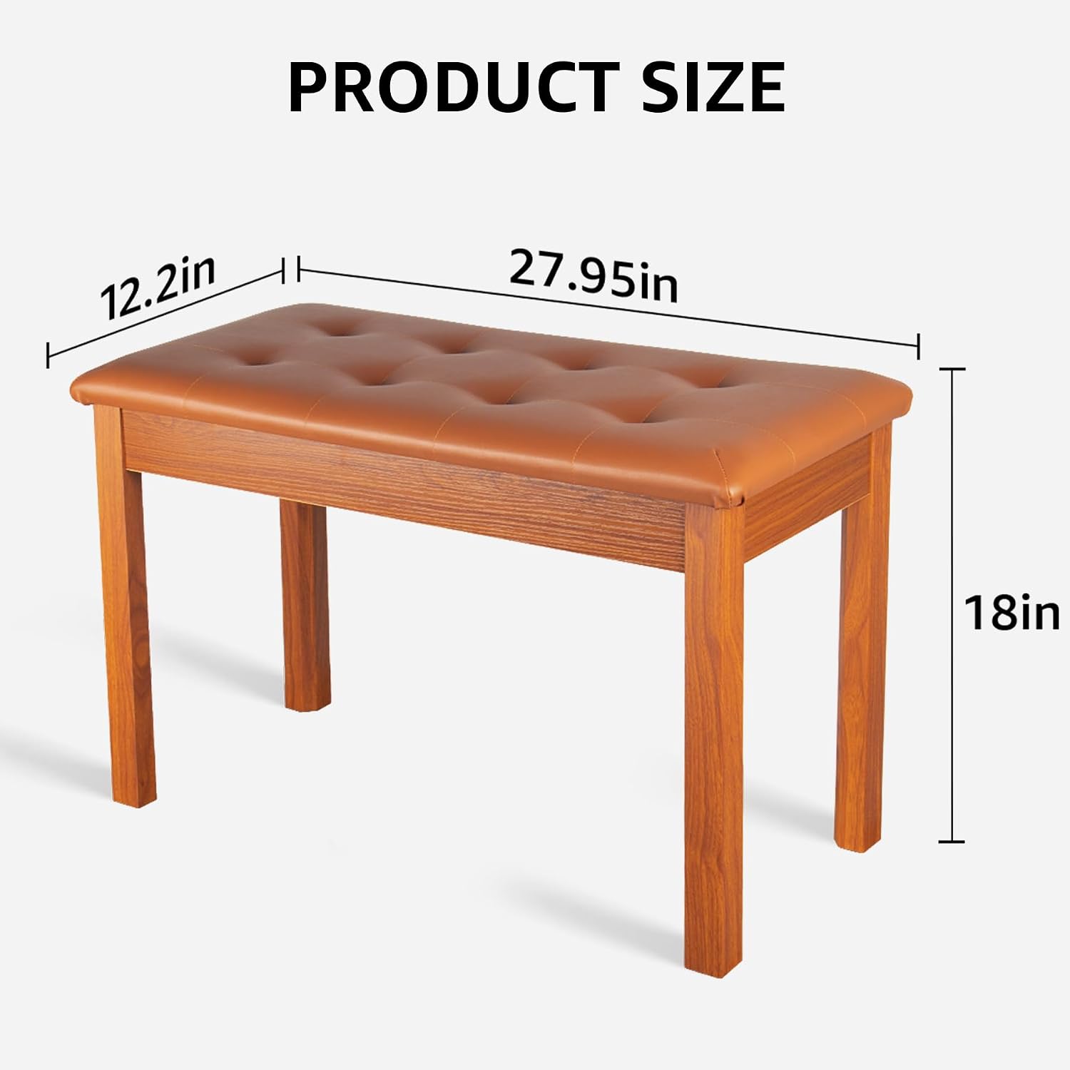 Thumbnail 2 de UISCOM U-BC001BR Duet Piano Bench with Padded Seat and Storage