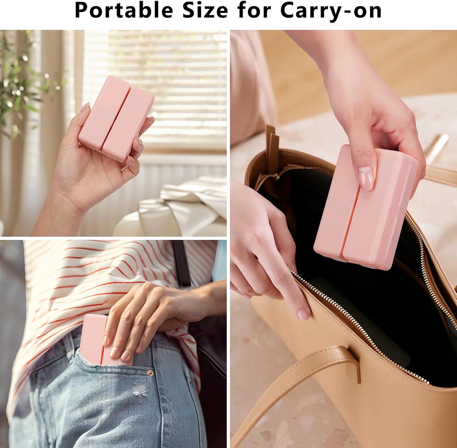 Detalle de FYY Daily Pill Organizer: 7-Compartment Foldable Pill Case for Travel