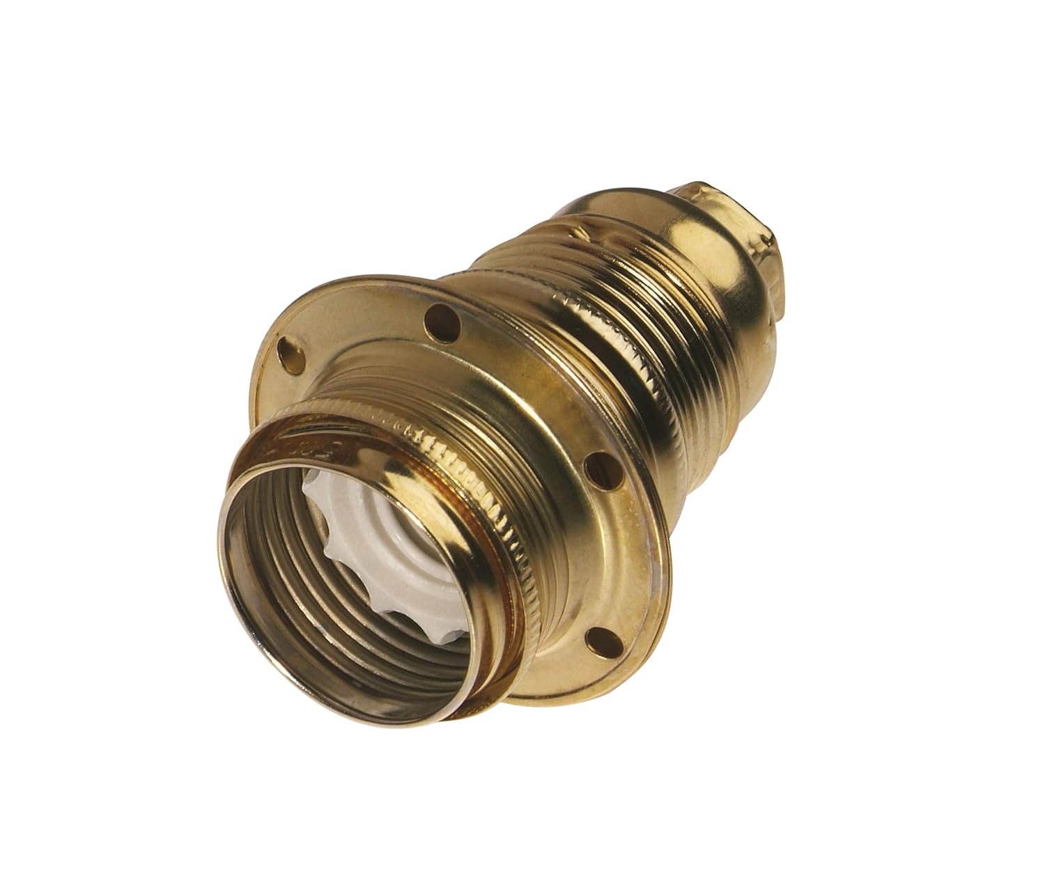 Detalle de Poly Pool PP3461X E14 Brass Lamp Holder with Threaded Body and Ring Nut