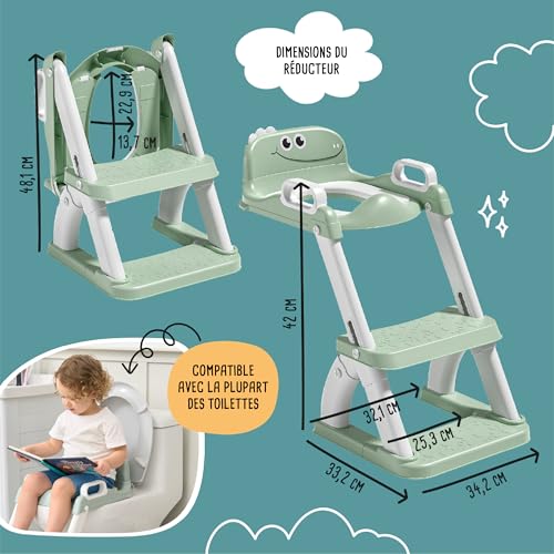 Detalle de Réducteur de toilette enfant avec marche et dossier – SUPERBE BEBE, pliable et antidérapant