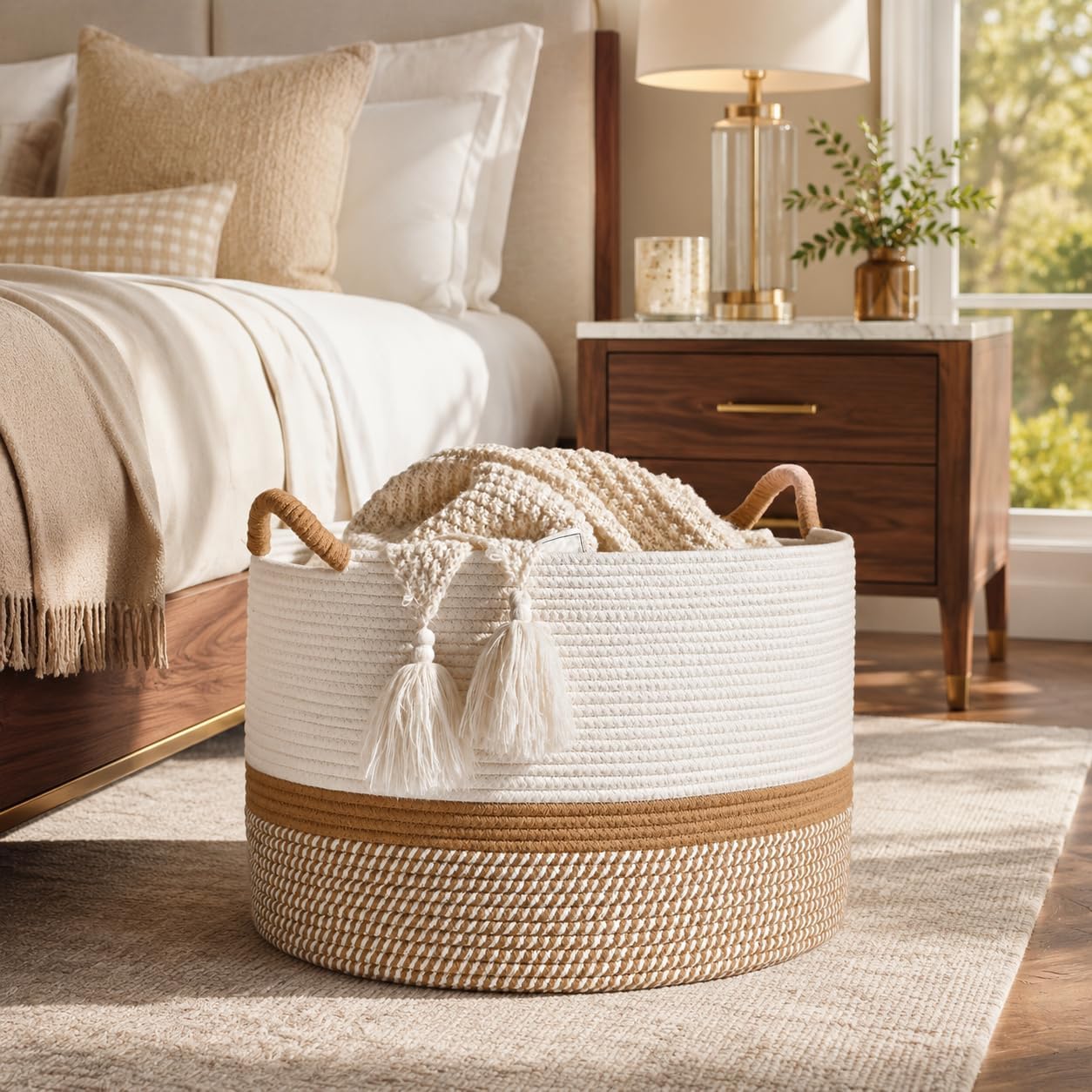 Thumbnail 3 de KAKAMAY Large Blanket Basket 20x13"