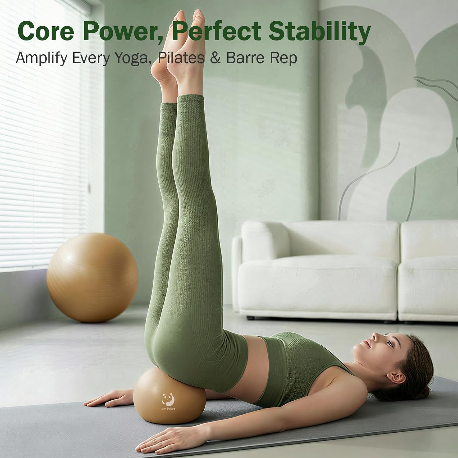 Detalle de Slim Panda Gymnastikball Klein, 23 cm – Soft Pilates Ball für Zuhause